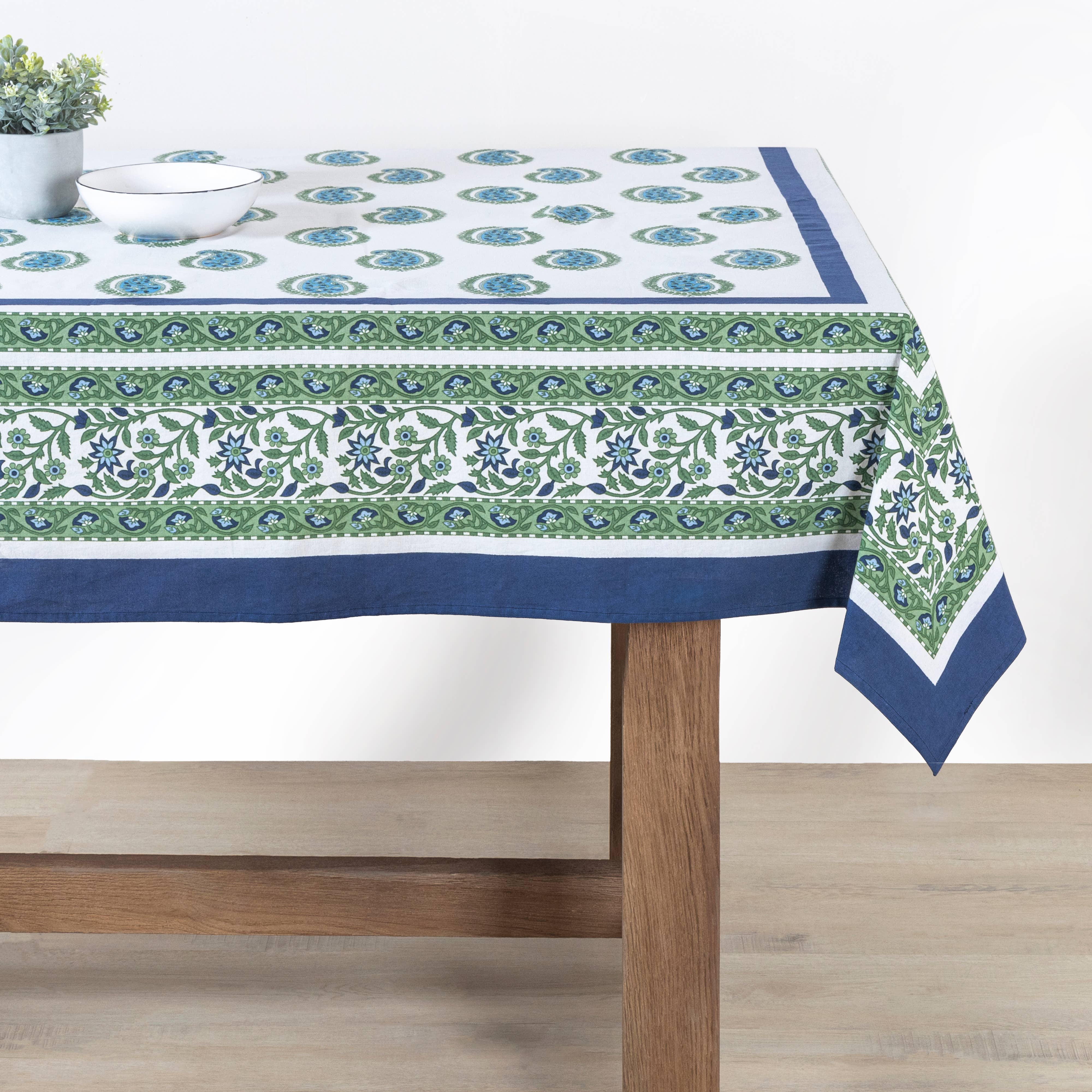 Cassis Blue & Green Tablecloth
