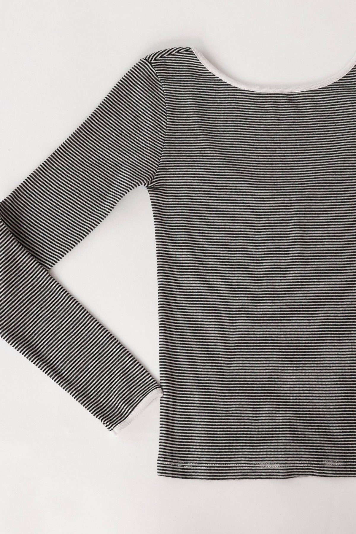 Low Back Stripe Top: Cream Stripe / M