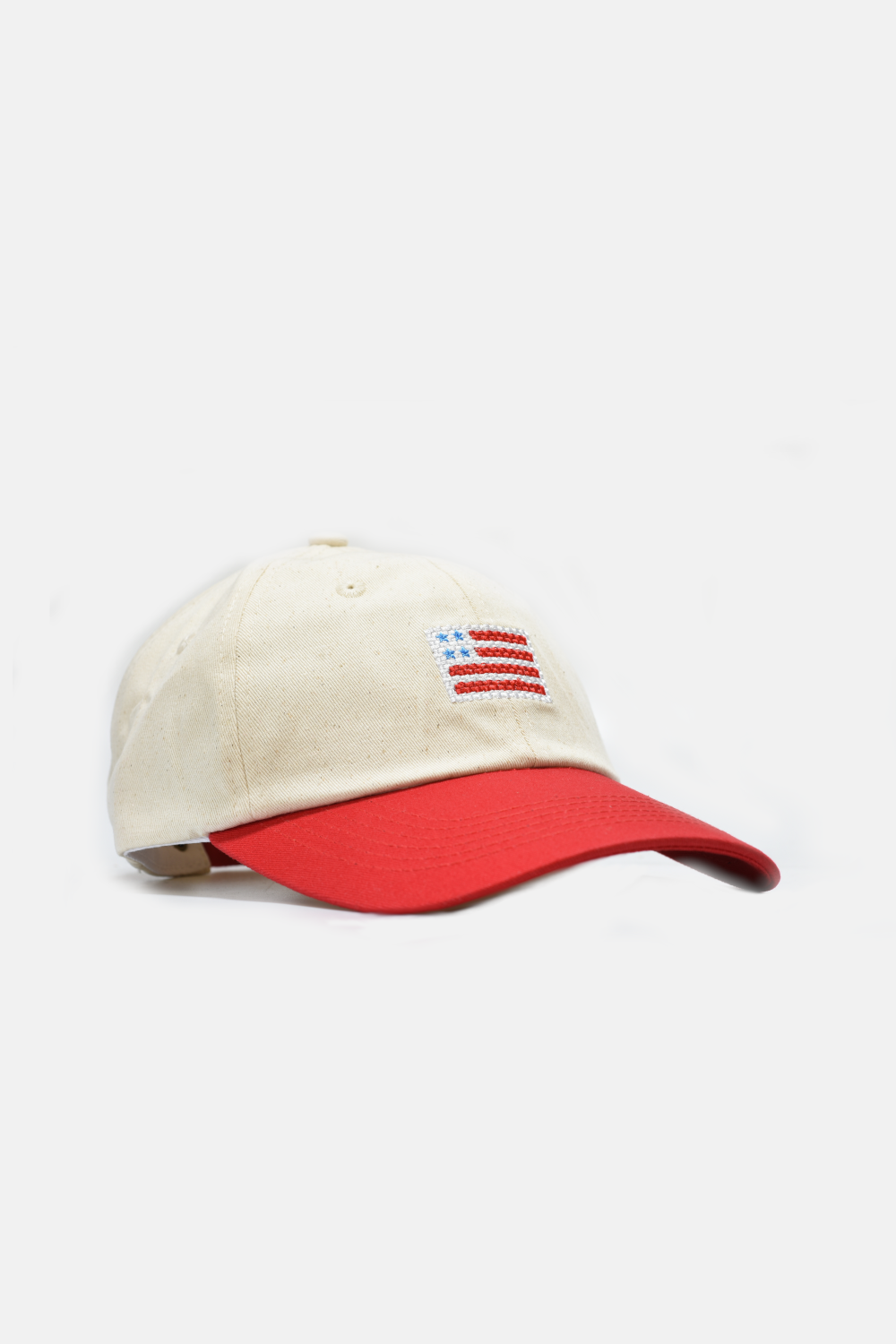 US Flag Needlepoint Hat: Red