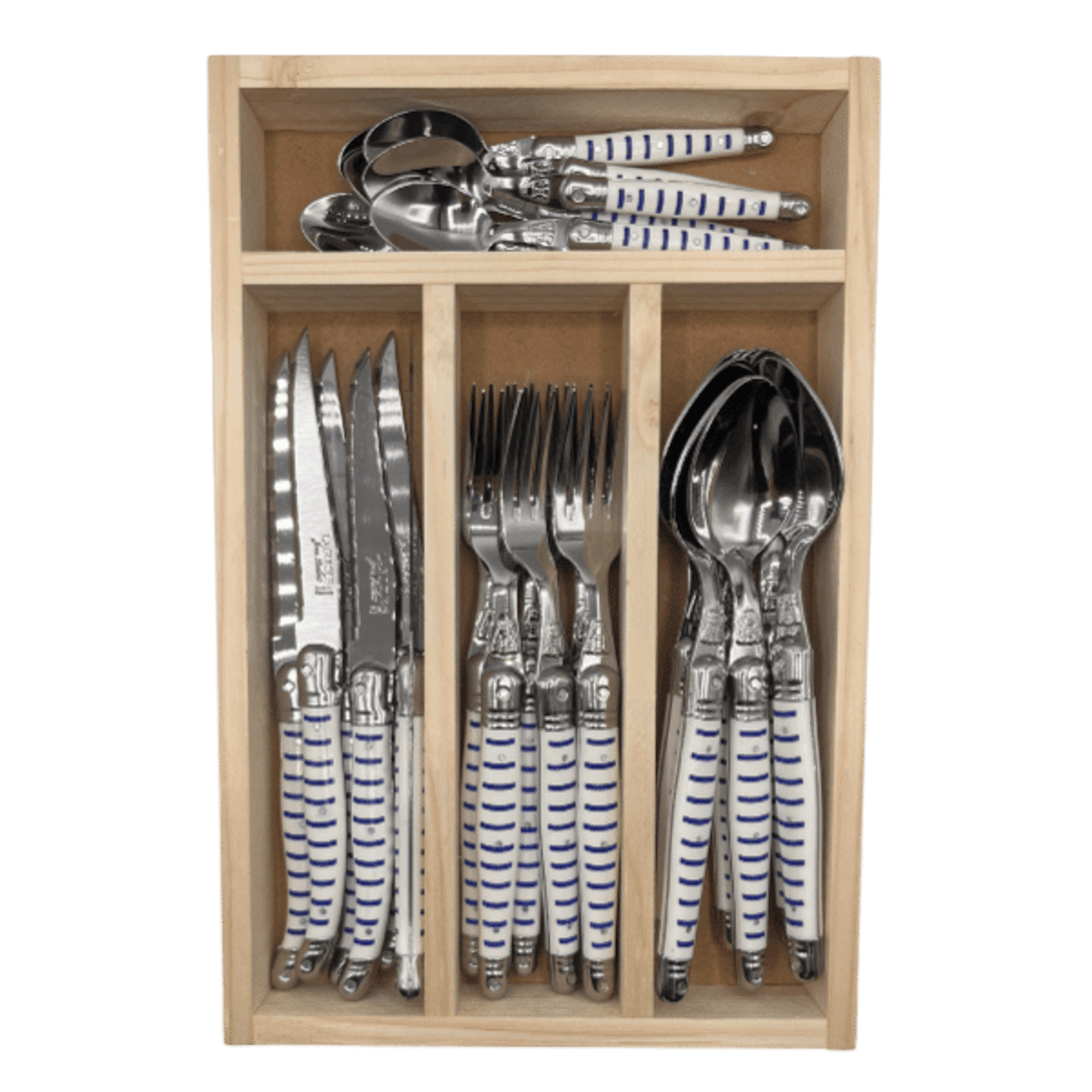 Jean Dubost Mariniere 24 Pc Everyday Flatware Set
