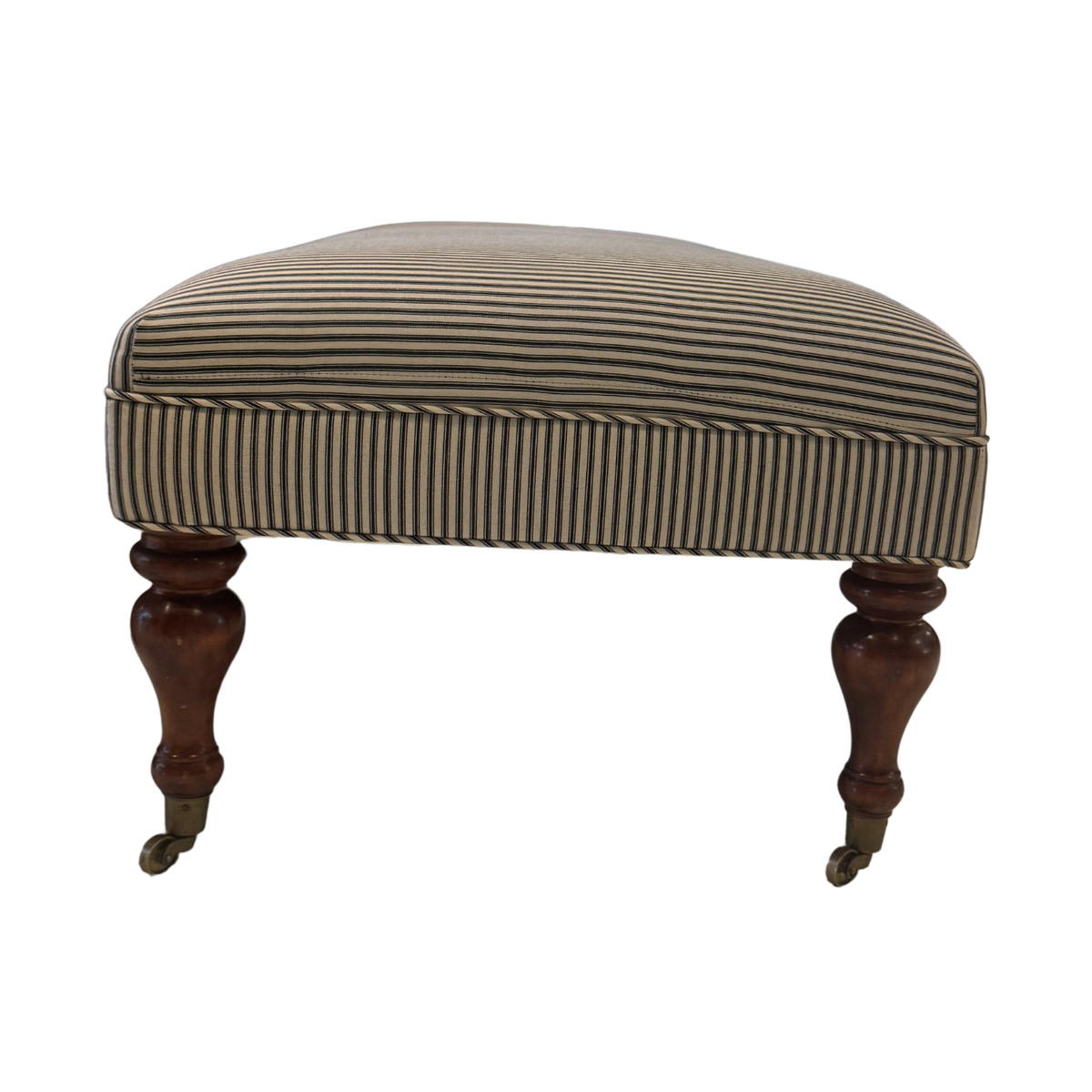 Upholstered and Wood Bench on Casters