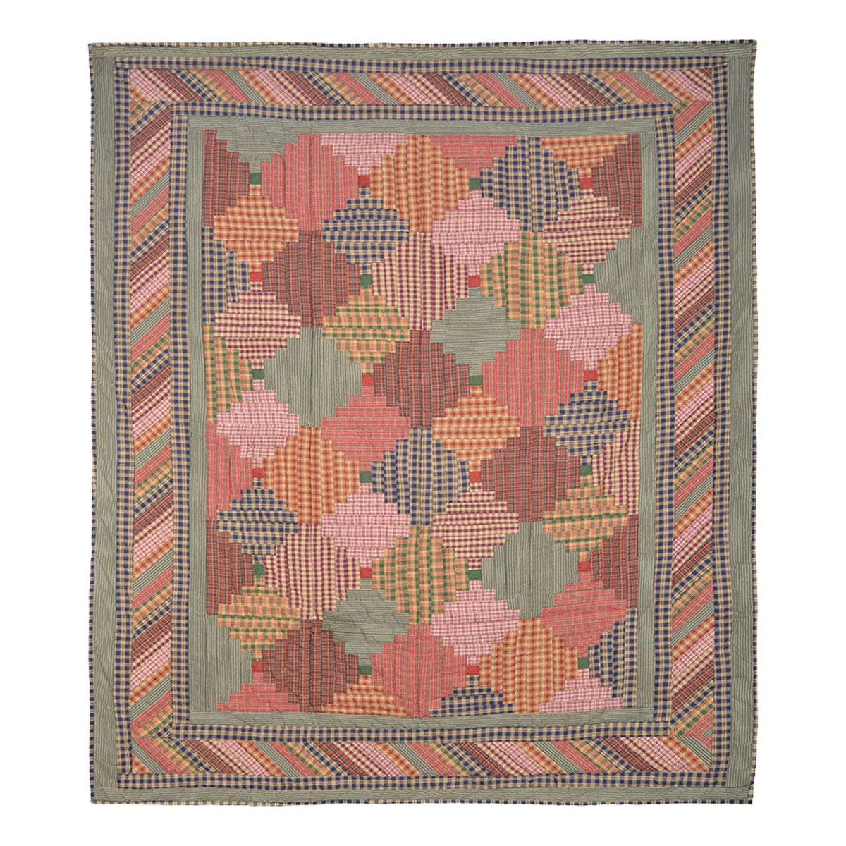 Pastures and Paths Handmade Cotton Patchwork Quilt : Crib / Baby Quilt