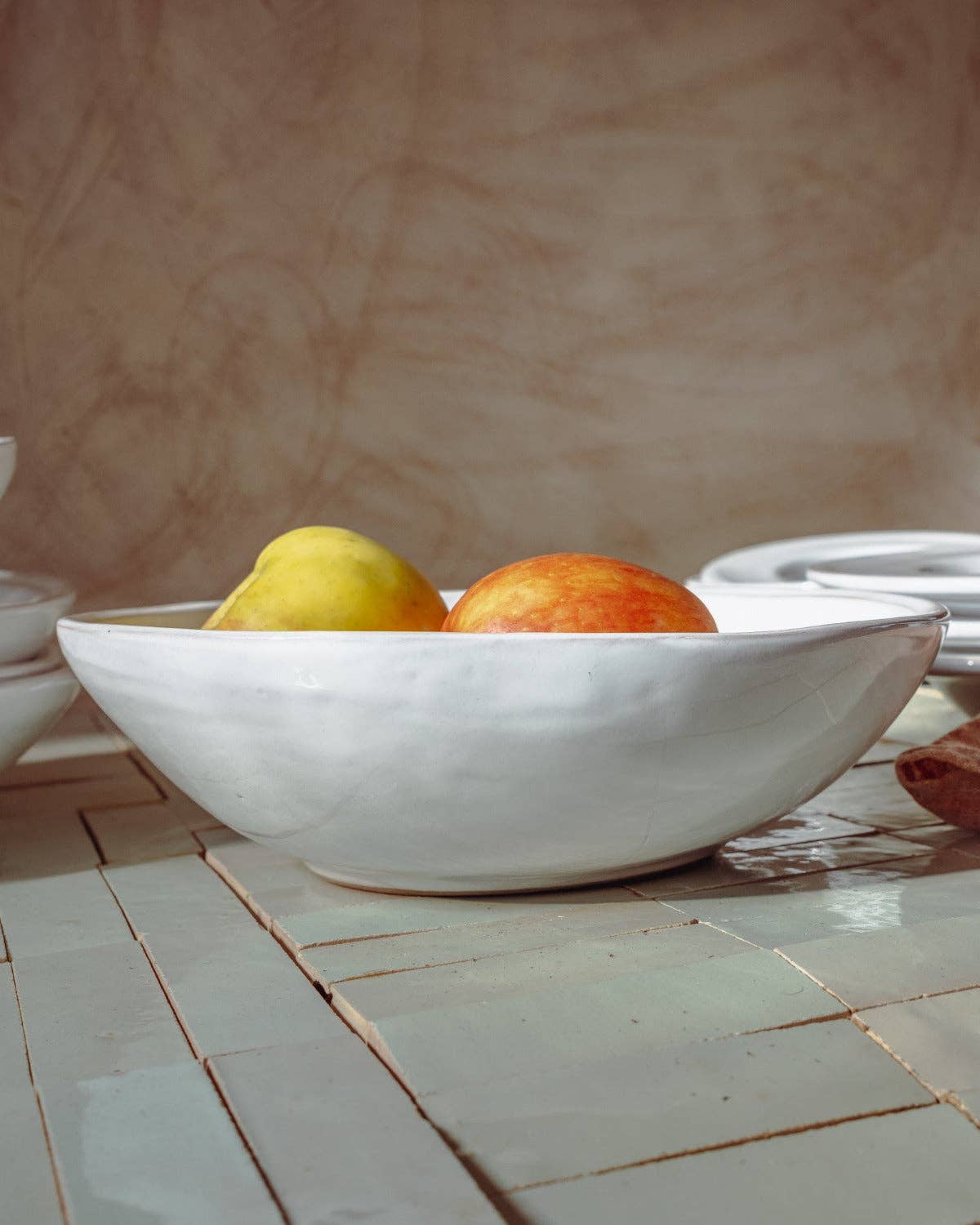 Oval Pasta Bowls in Milk White Gloss, Sold Individually