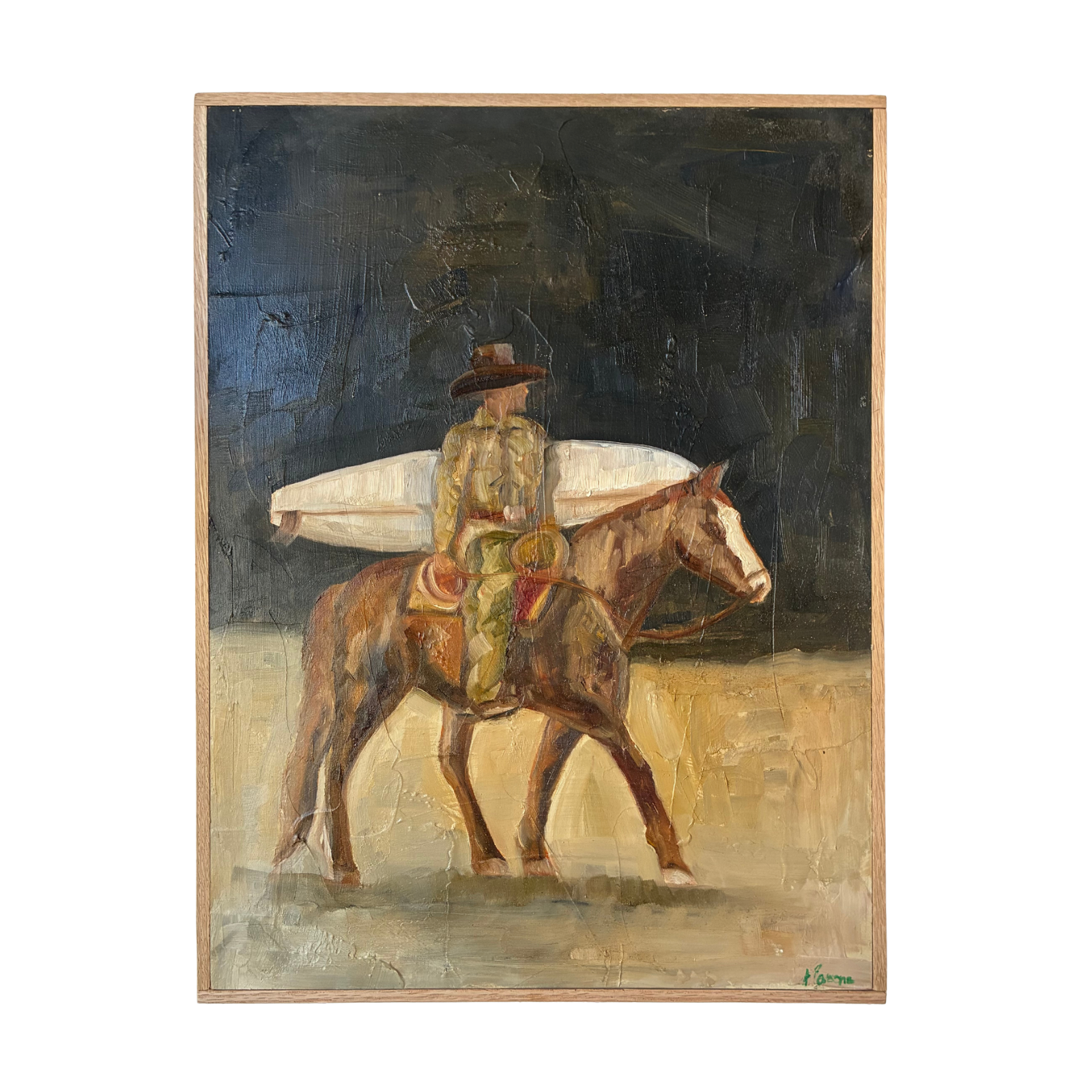 Alison Parsons, Surfing Cowboy, 12” x 16”