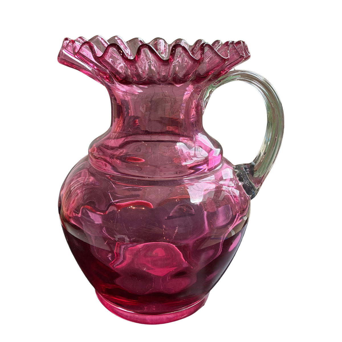 Pink Glass Pitcher