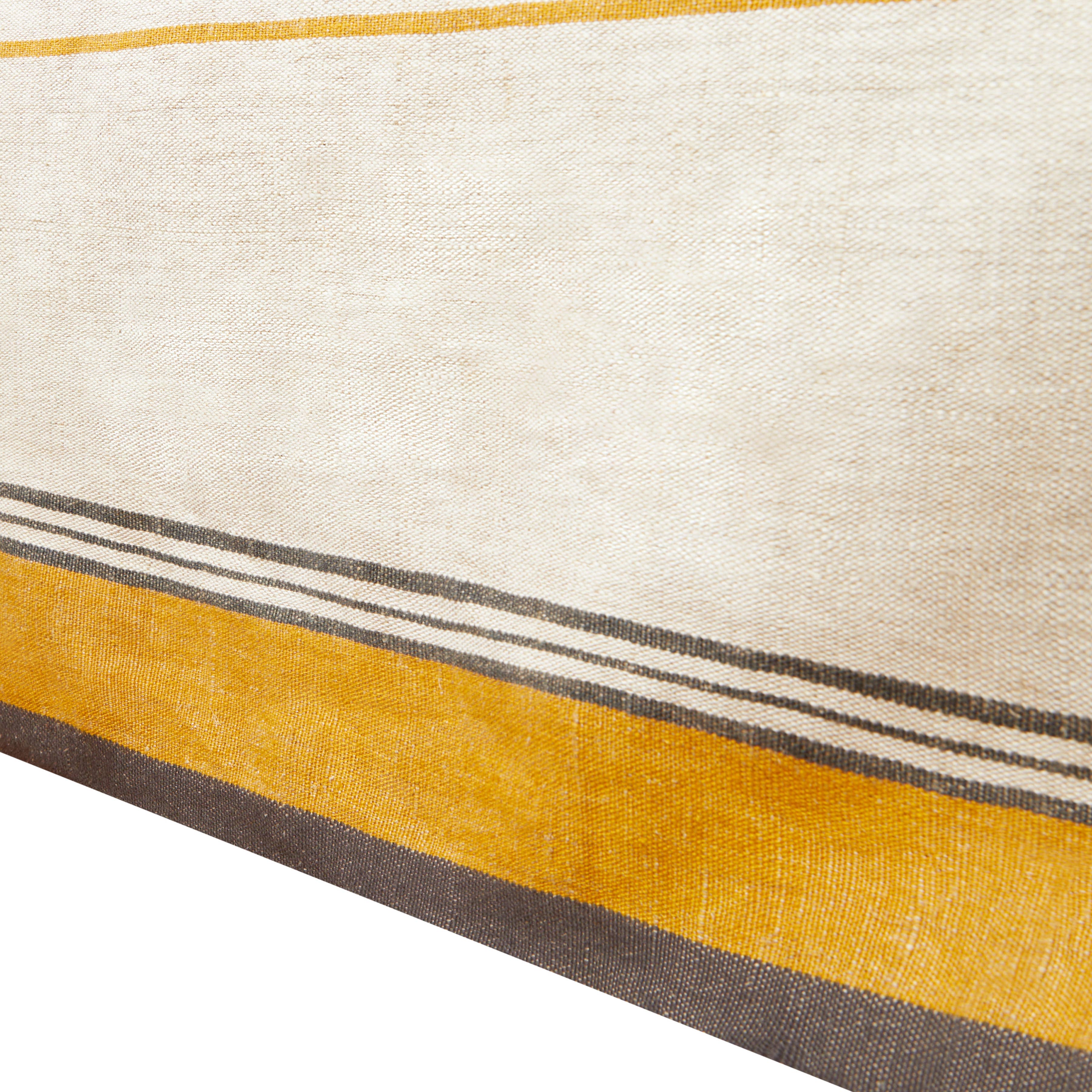 French Tablecloth Eze Ivory & Mustard: 60 x 90 - Rectangle - Seats 4-6