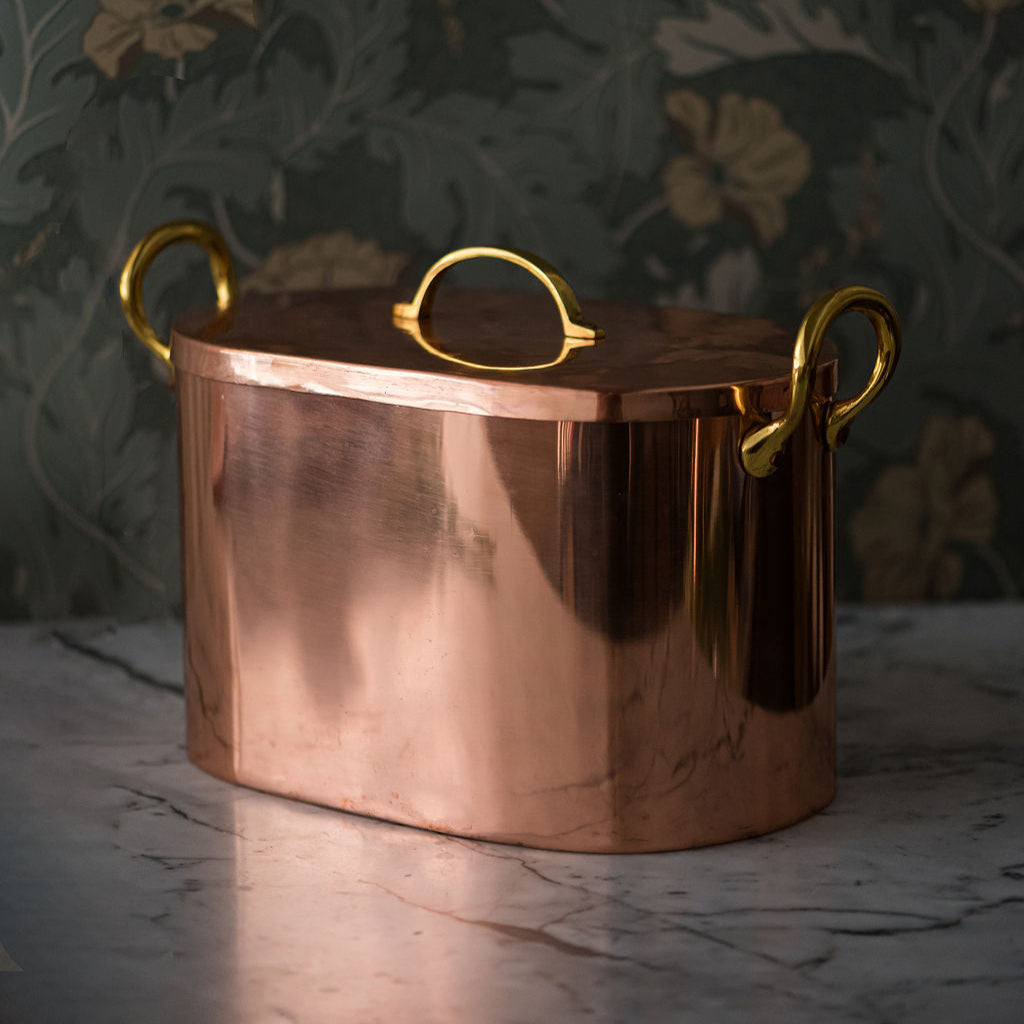 Copper Bread Box with Brass Handles