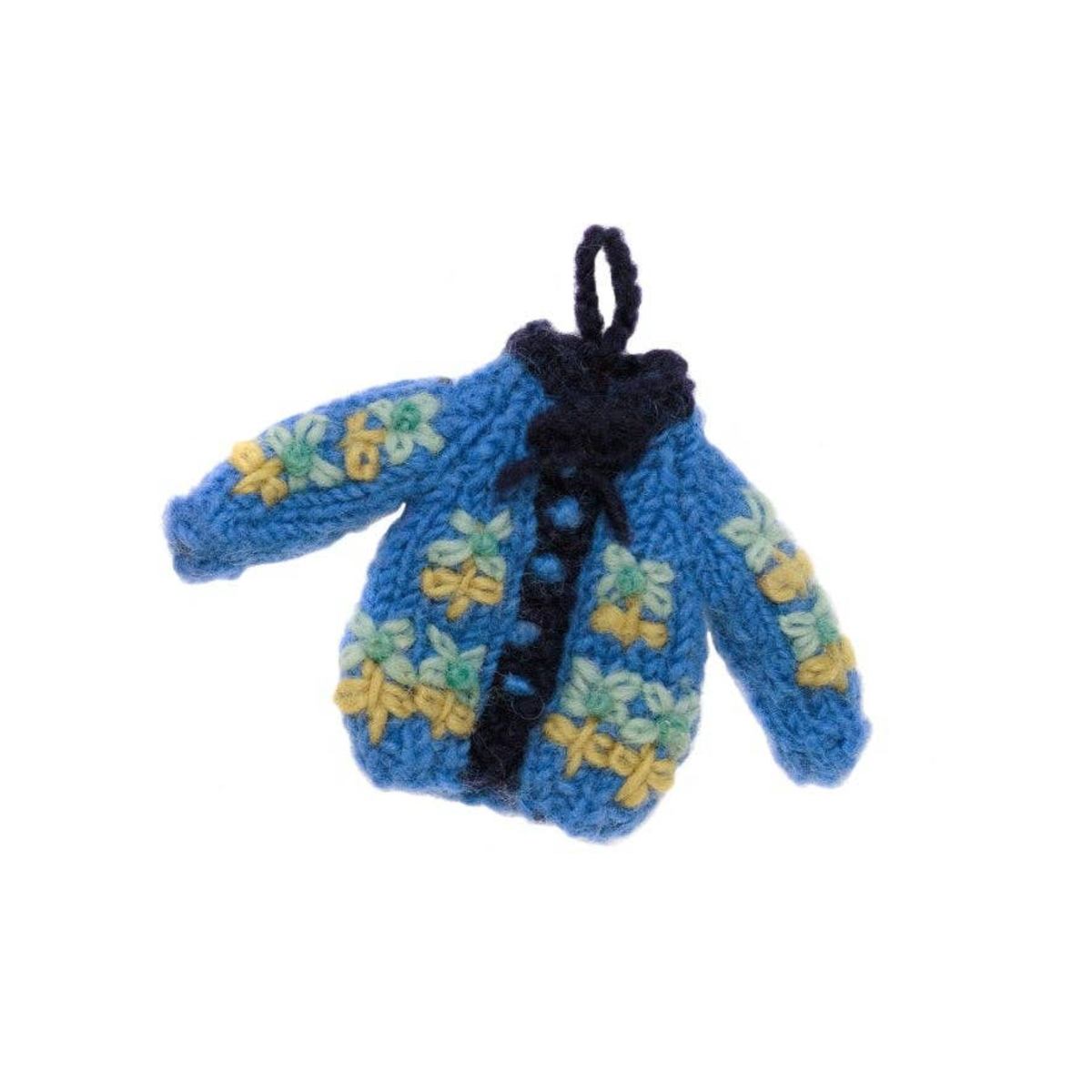 Floral Cardigan Ornament, Blue