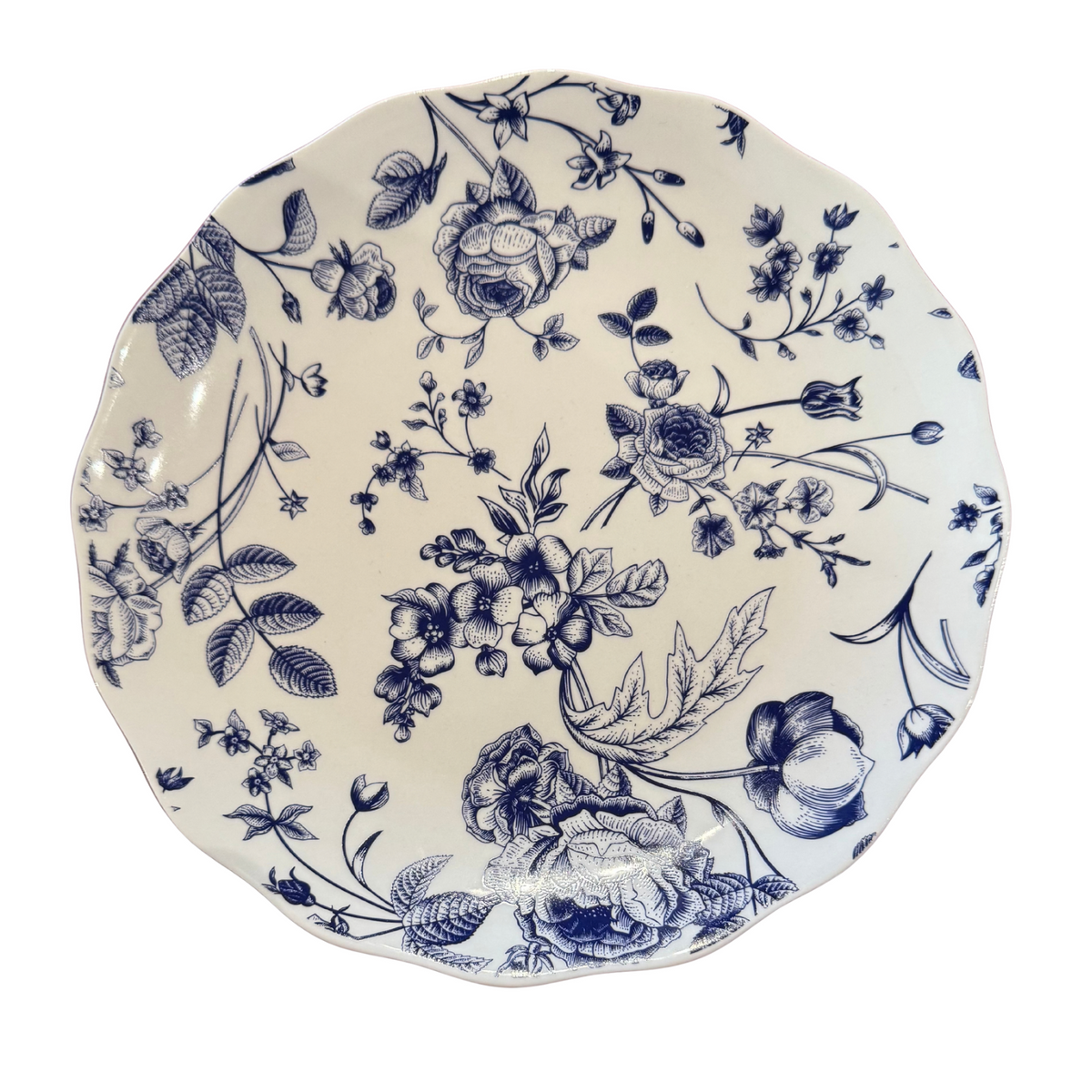 Blue and White Fine China Plate