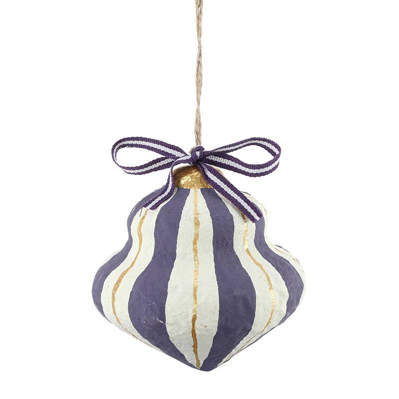 Paper - Mache Ornaments - Lilac - Set of 4