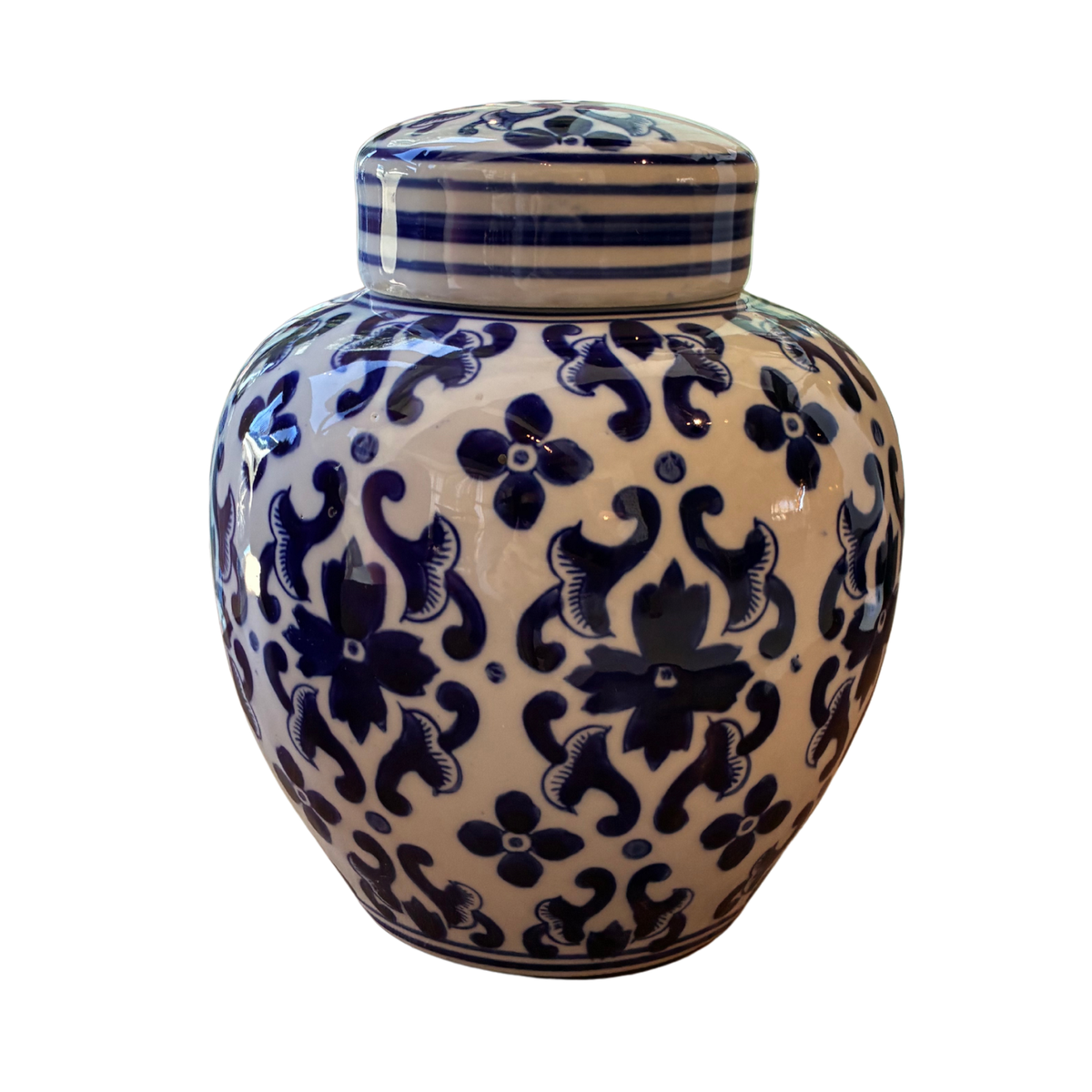Lidded Blue & White Porcelain Jar