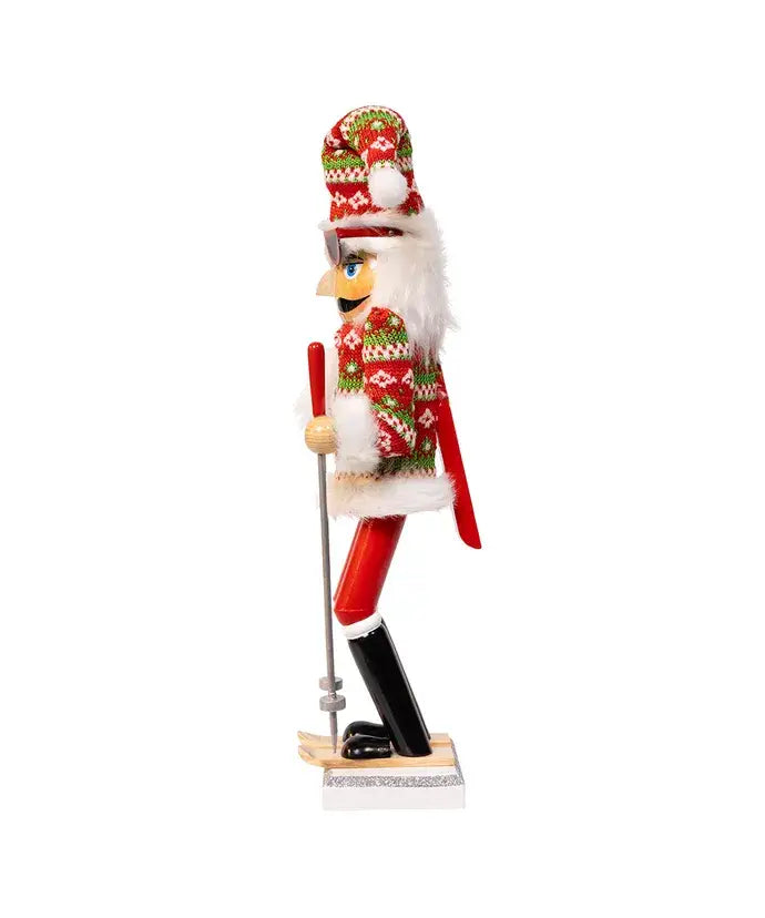 15" Wooden Ski Santa Nutcracker