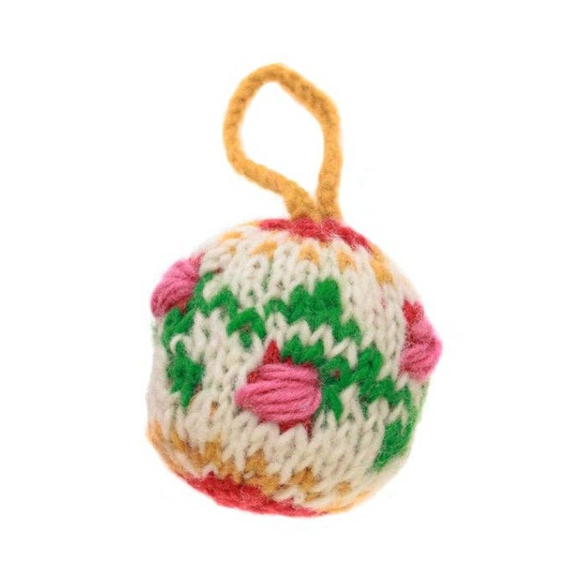 Heirloom Knit Ball Ornaments, Yellow