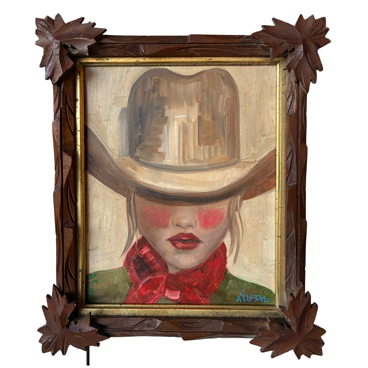 Alison Parsons, Cowgirl in a Green Shirt 12” x 14” W