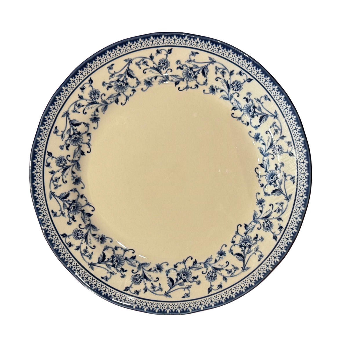 Blue and White Fine China Plate 8”