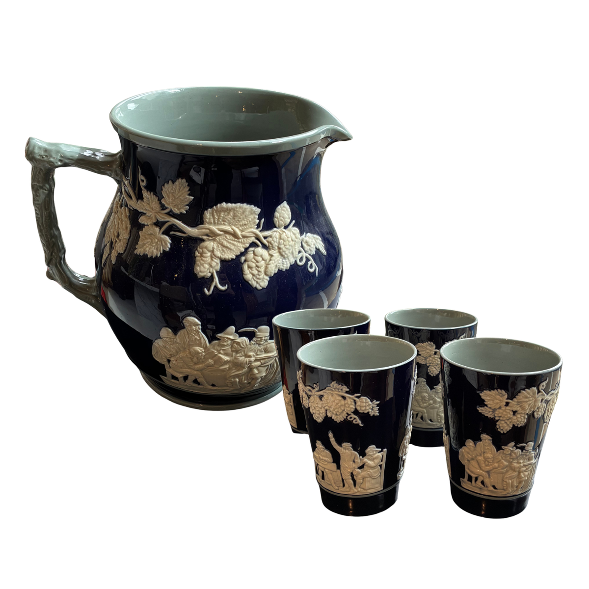 Vintage Copeland Spode Pitcher & Four Tumblers. Sold as a Set.