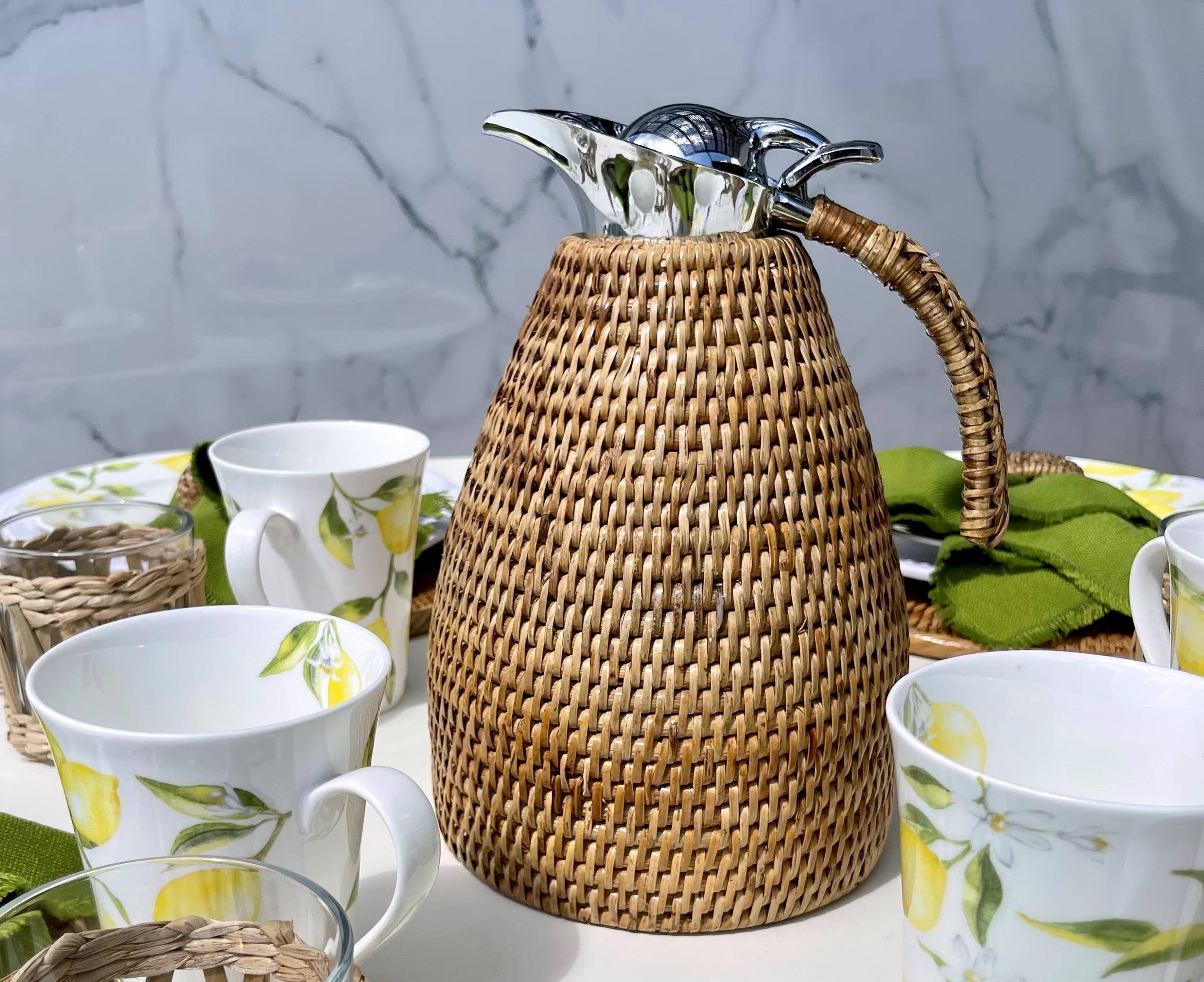 Rattan 1.5 Liter Stainless Steel Thermos Pitcher