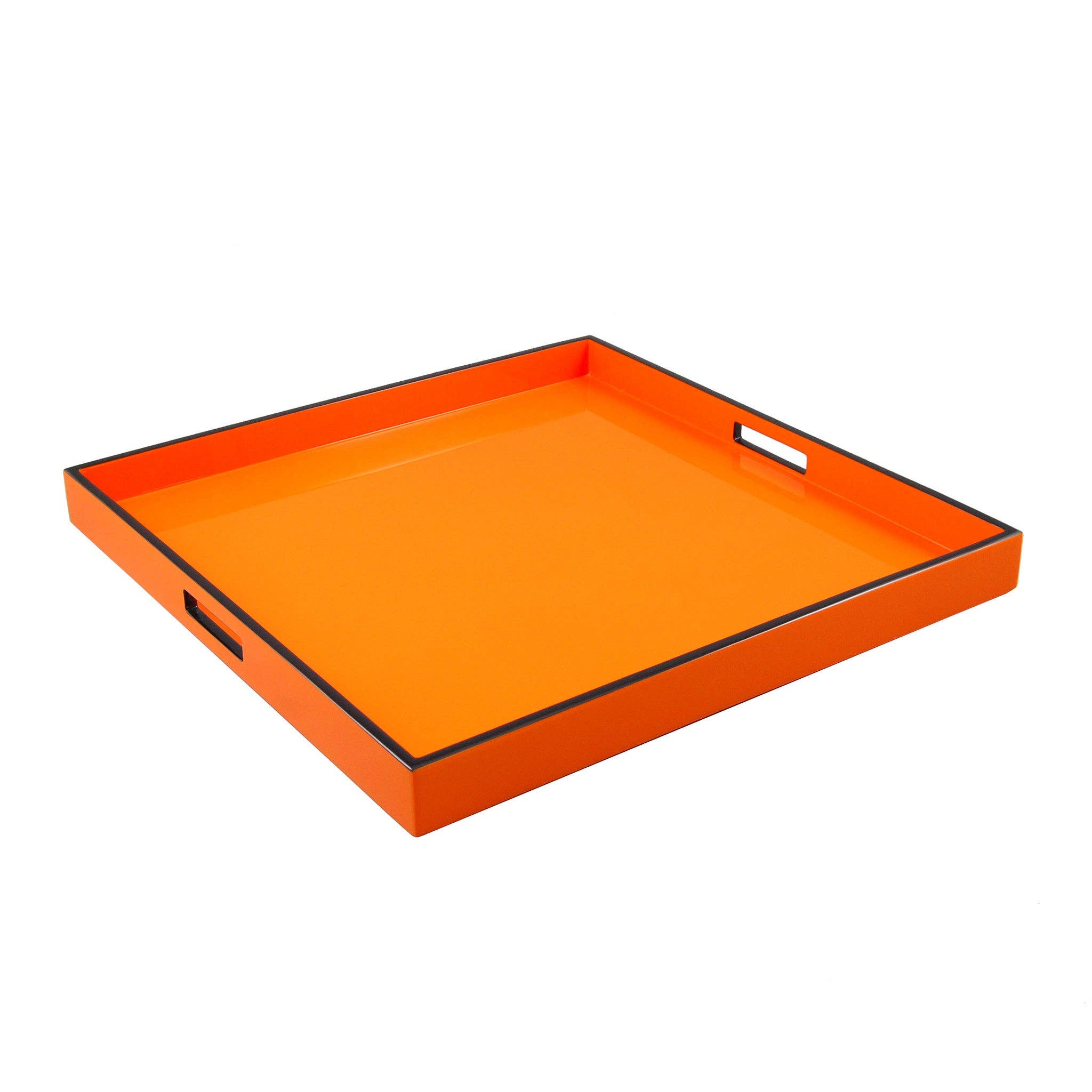 Large Square Tray in Orange with Black Trim