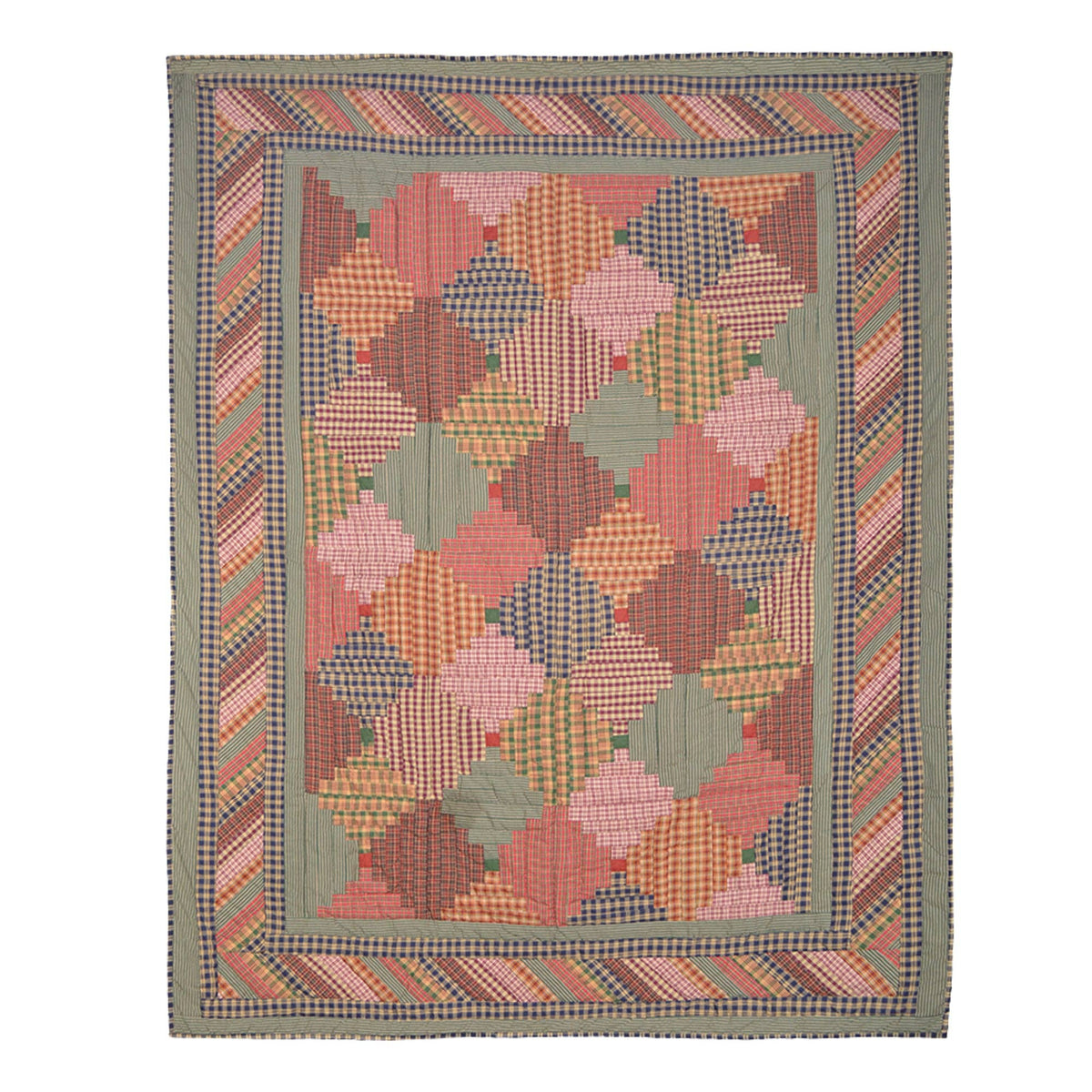 Pastures and Paths Handmade Cotton Patchwork Quilt : Crib / Baby Quilt
