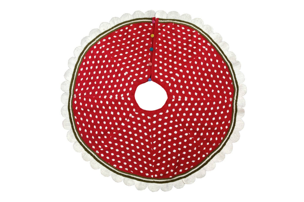 Dot Tree Skirt: Red