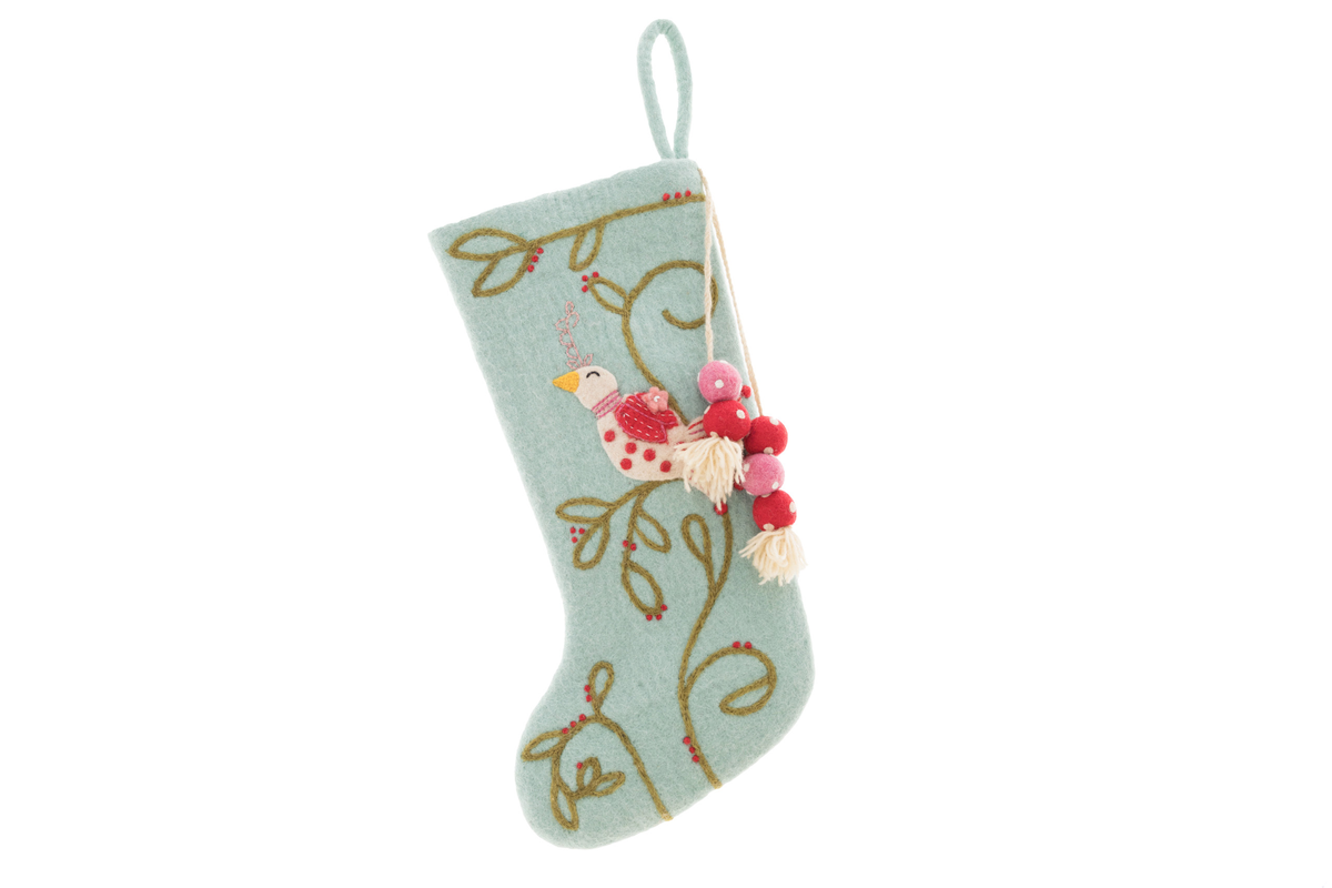 Coo Coo Bird Stocking: Turquoise