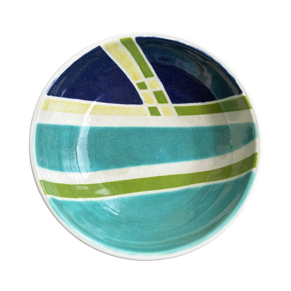 Vintage Mid-Century Modern Abstract Ceramic Bowl, 7”