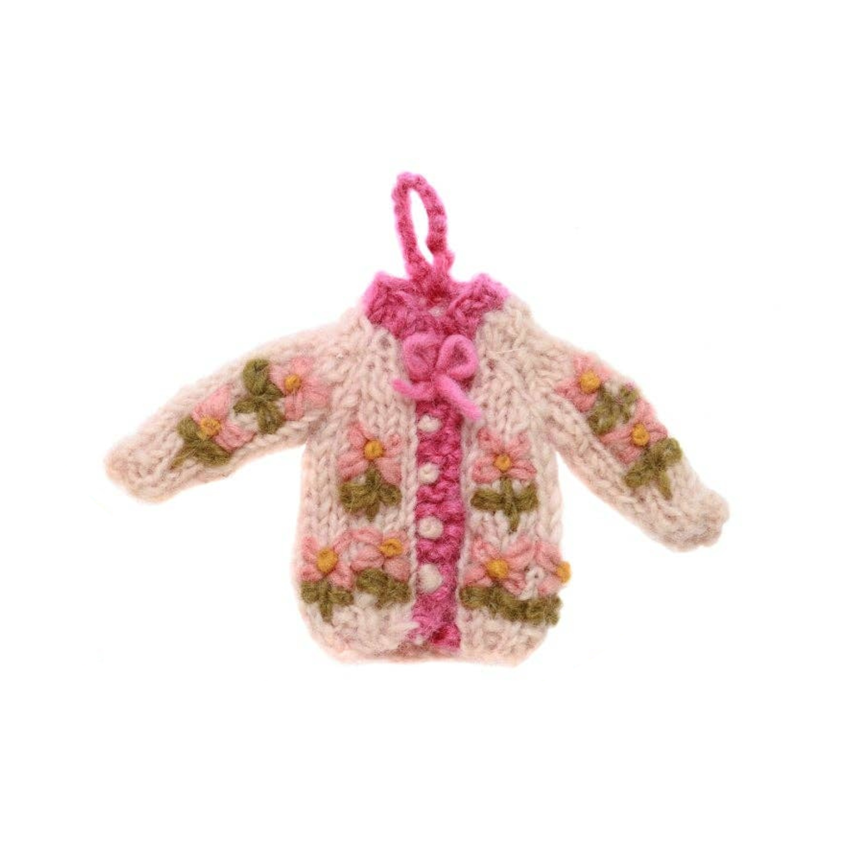 Floral Cardigan Ornament, Pink