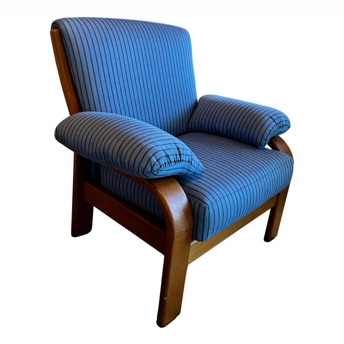 Teak Beige Lounge Armchair Danish Mid-Century Modern 1970s