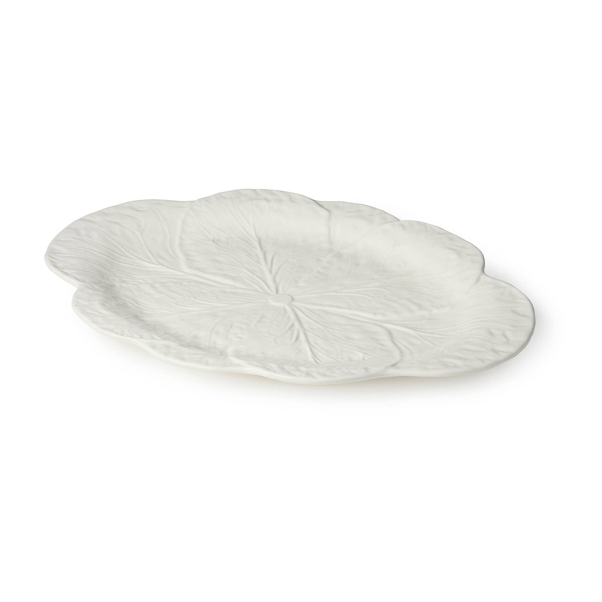 Le Jardin White Cabbage 3-D Oval Platter 17 in x 12.5 in