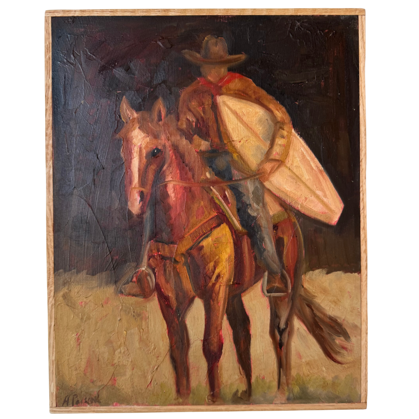 Alison Parsons, Surfing Cowboy, 11.5” x 14.5”