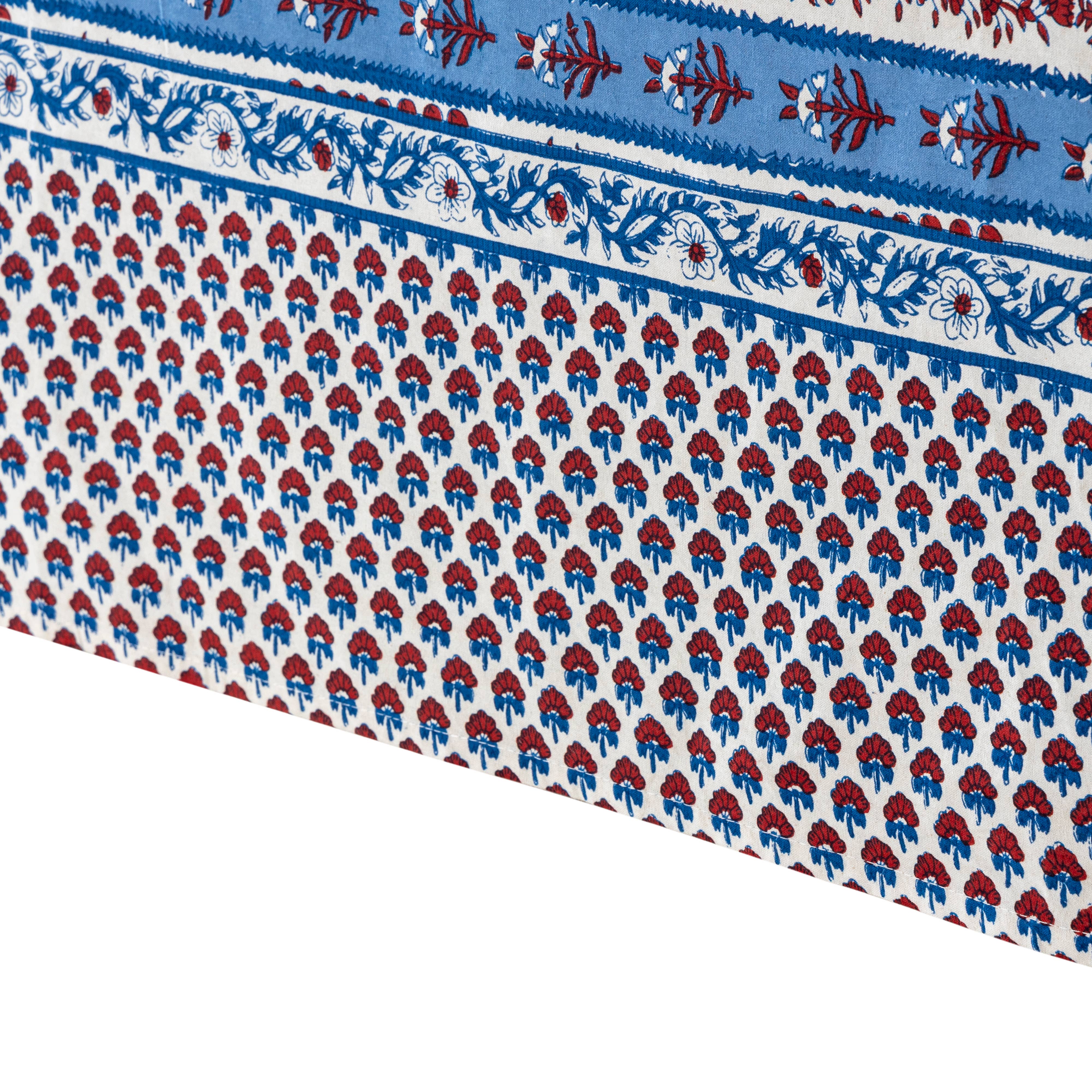 Provence Avignon Red & Blue Tablecloth: 90" x 90"
