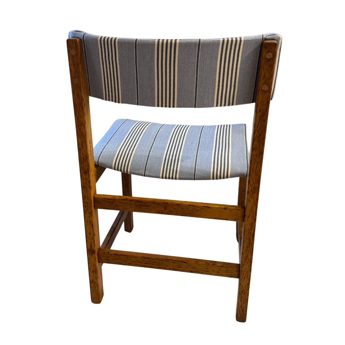 Vintage Reupholstered Stripe Dining Chairs