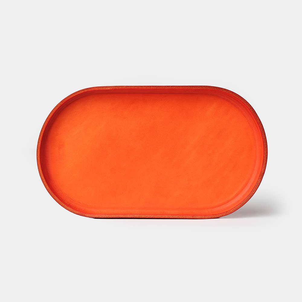 Leather Valet Tray - Orange Pill - Small