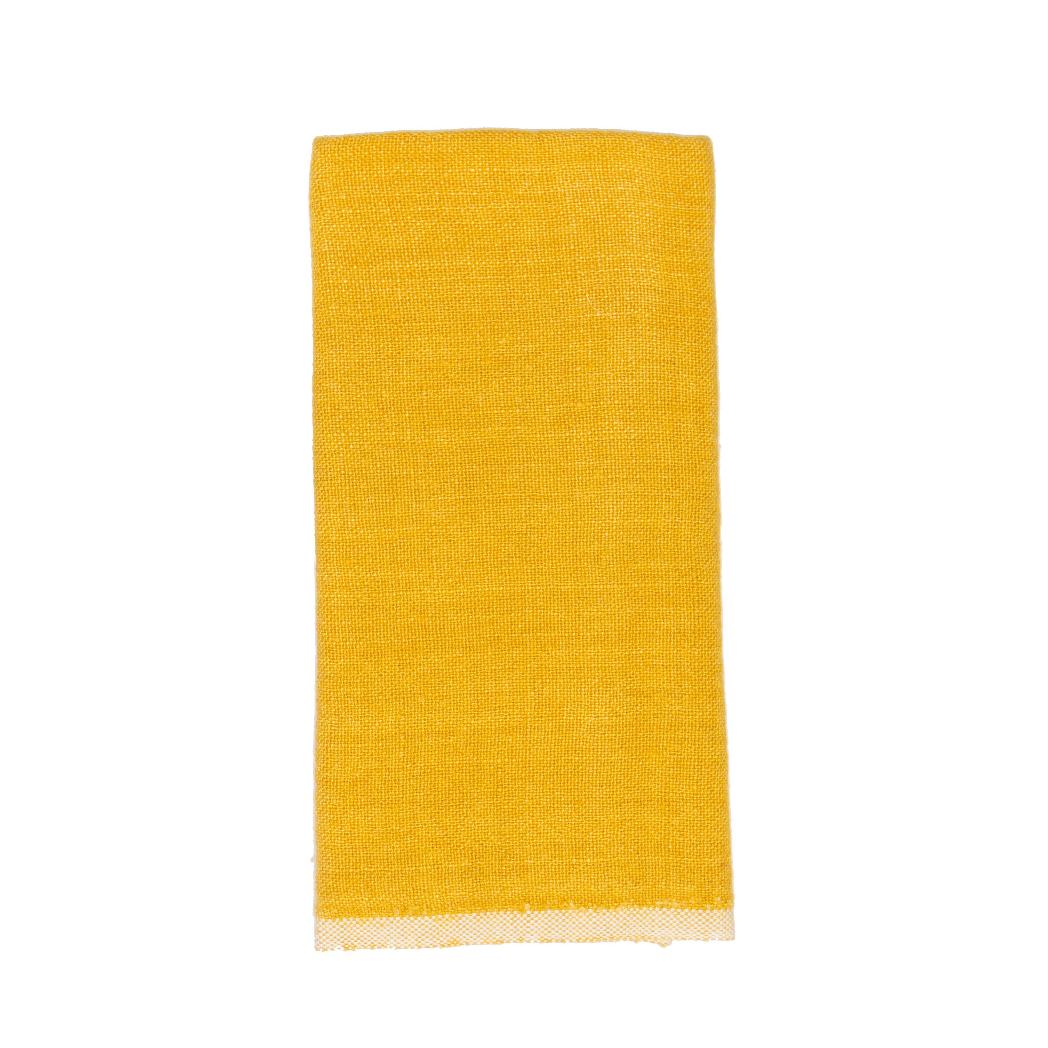 Chunky Linen Mustard Towels 20x30