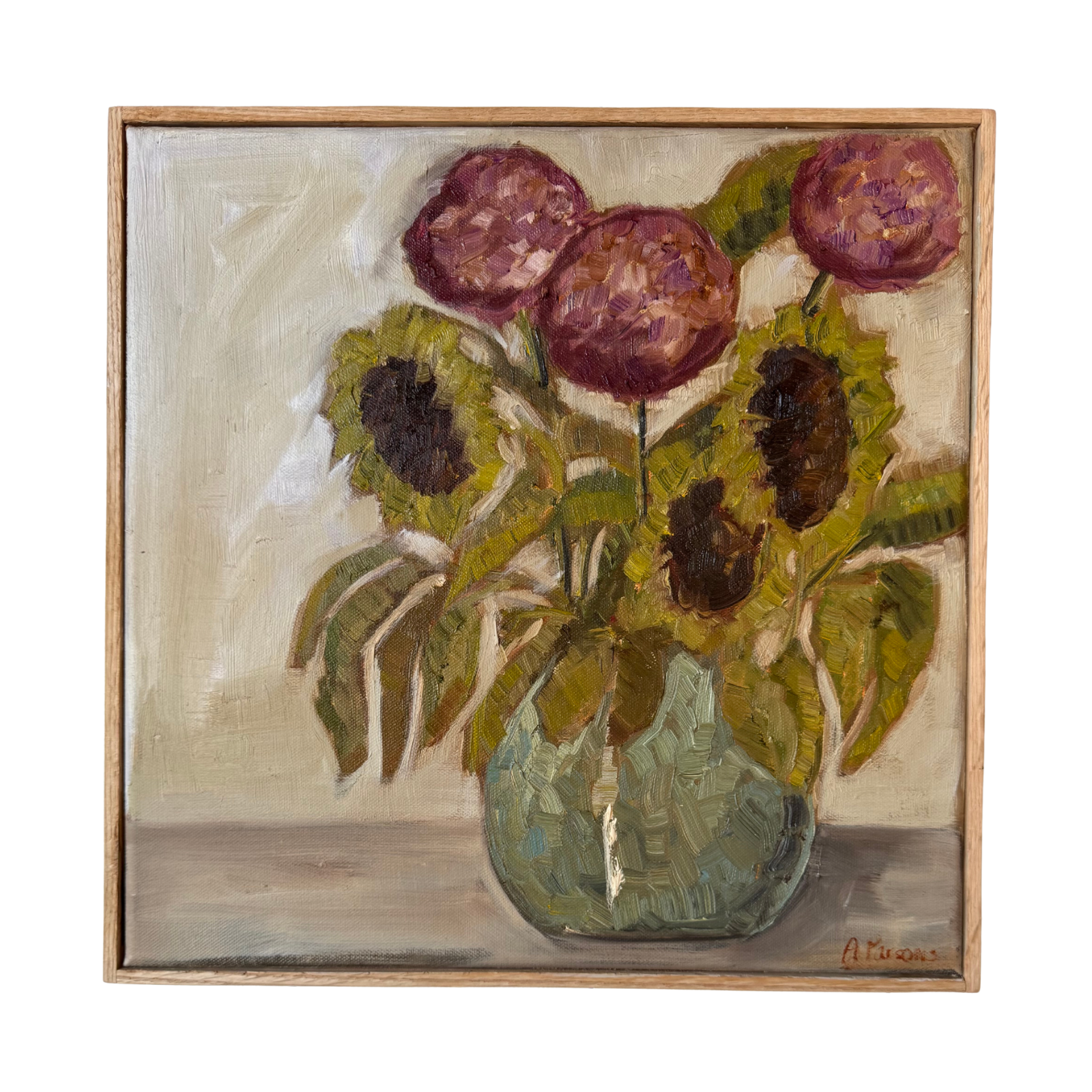 Alison Parsons, Green Sunflower, 14.5” x 14.5”