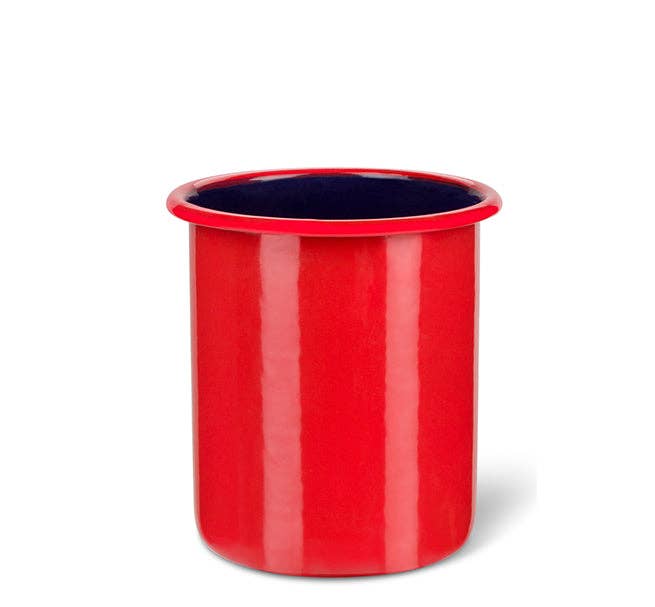 Medium Enamel Utensil Holder in Chilli Red / Midnight Blue