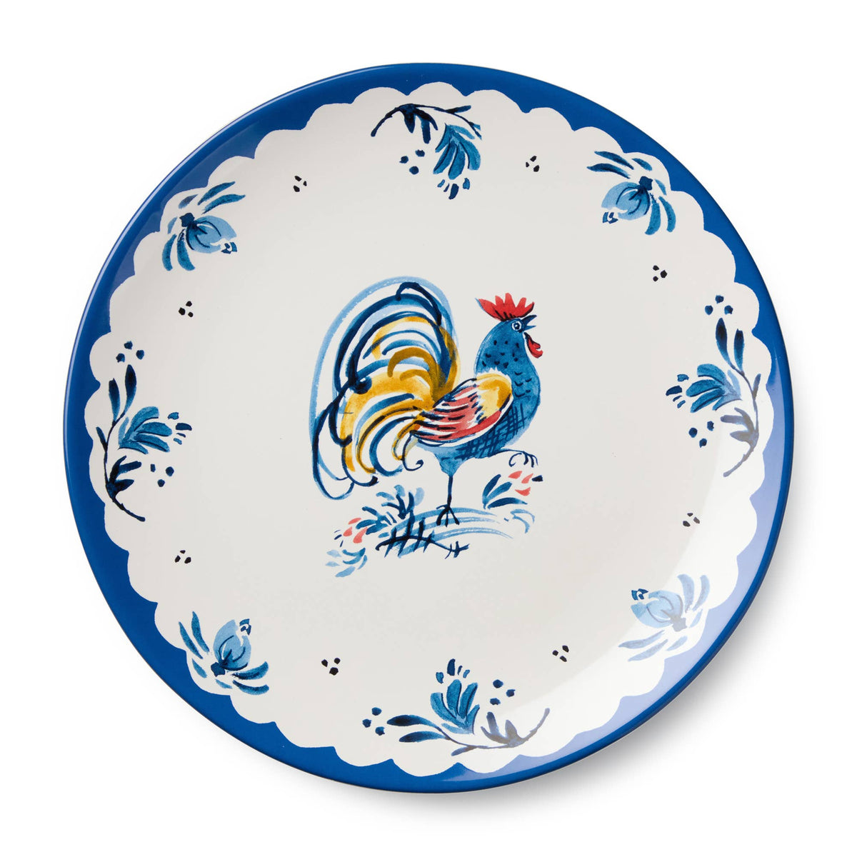 French Rooster Dinner Plate 11in 4 asst