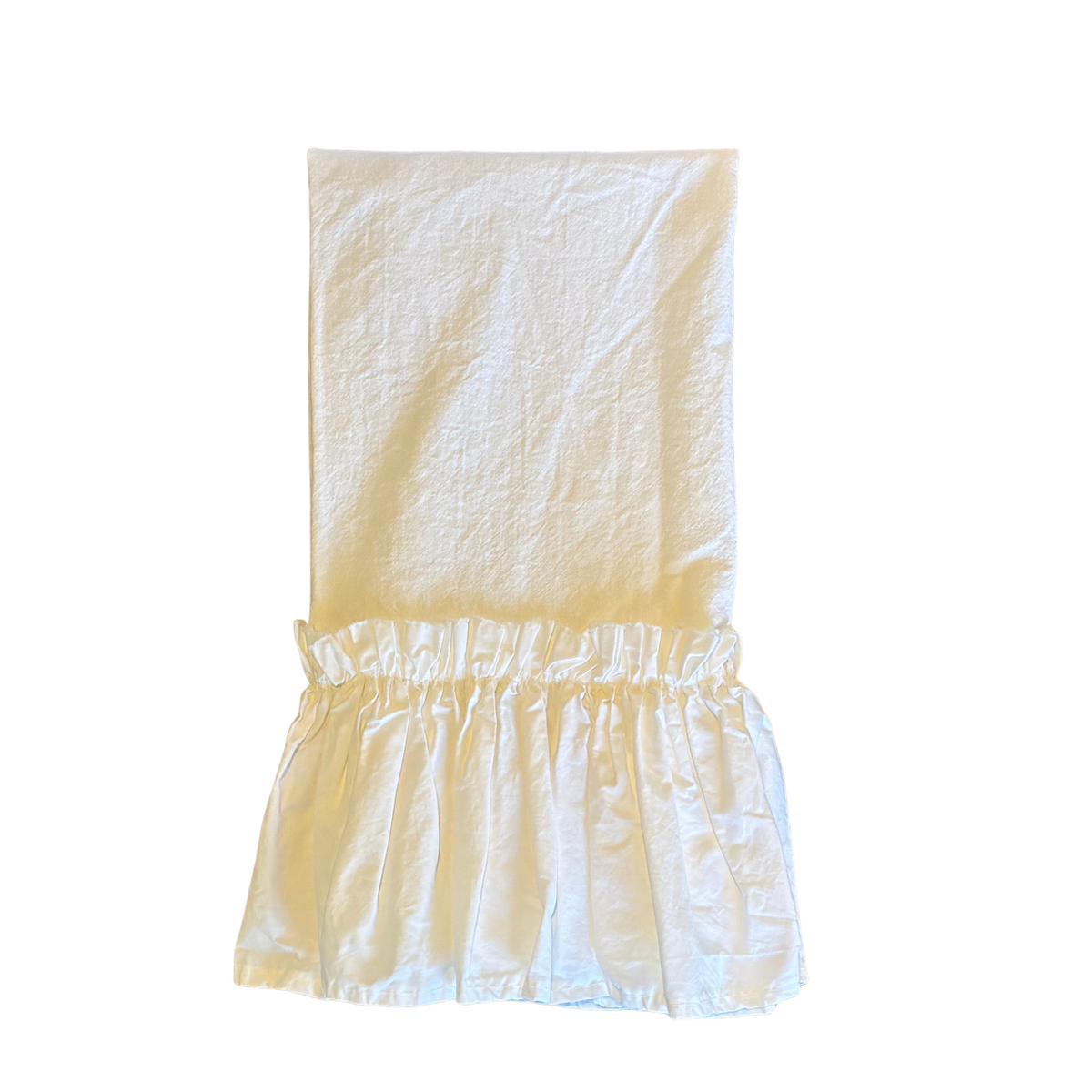 White Ruffle Tea Towel