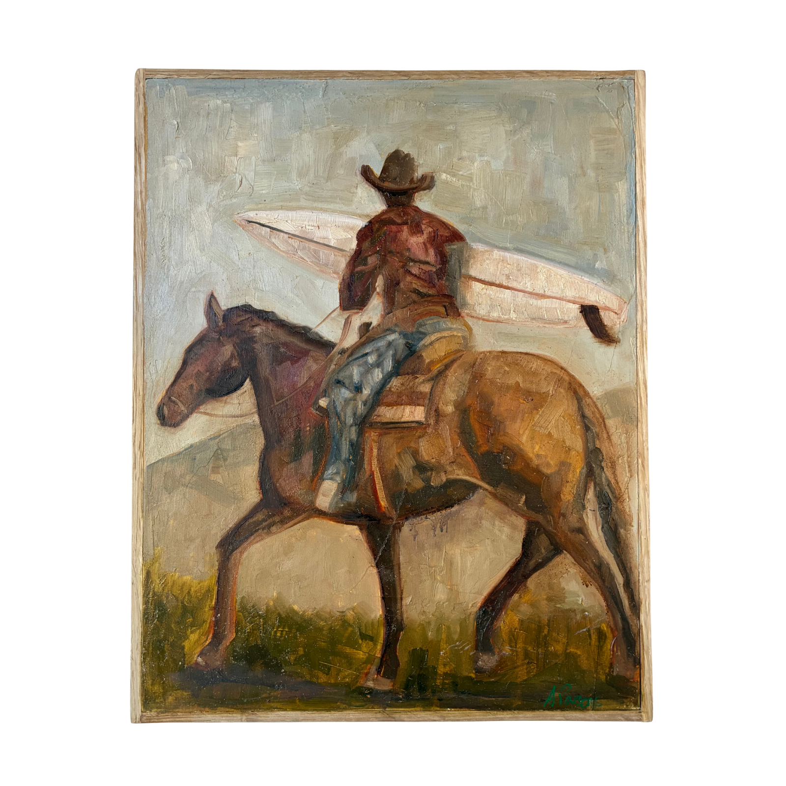 Alison Parsons, Surfing Cowboy, 14” x 11”