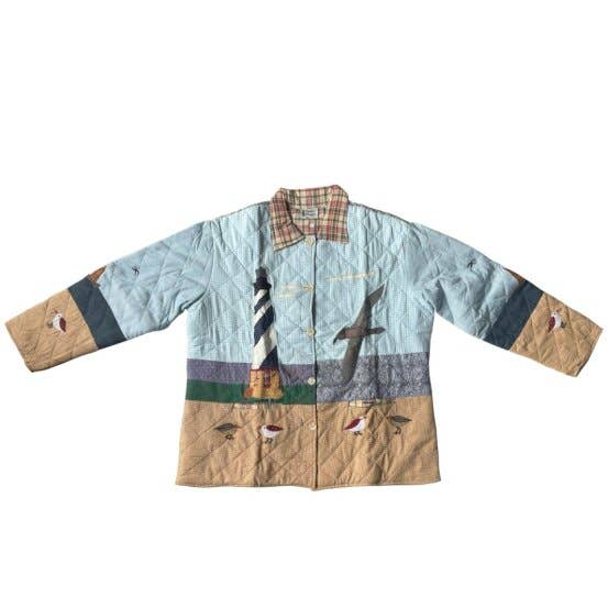 Lighthouse by Bay Reversible Quilted Cotton Jacket, Artfull: L