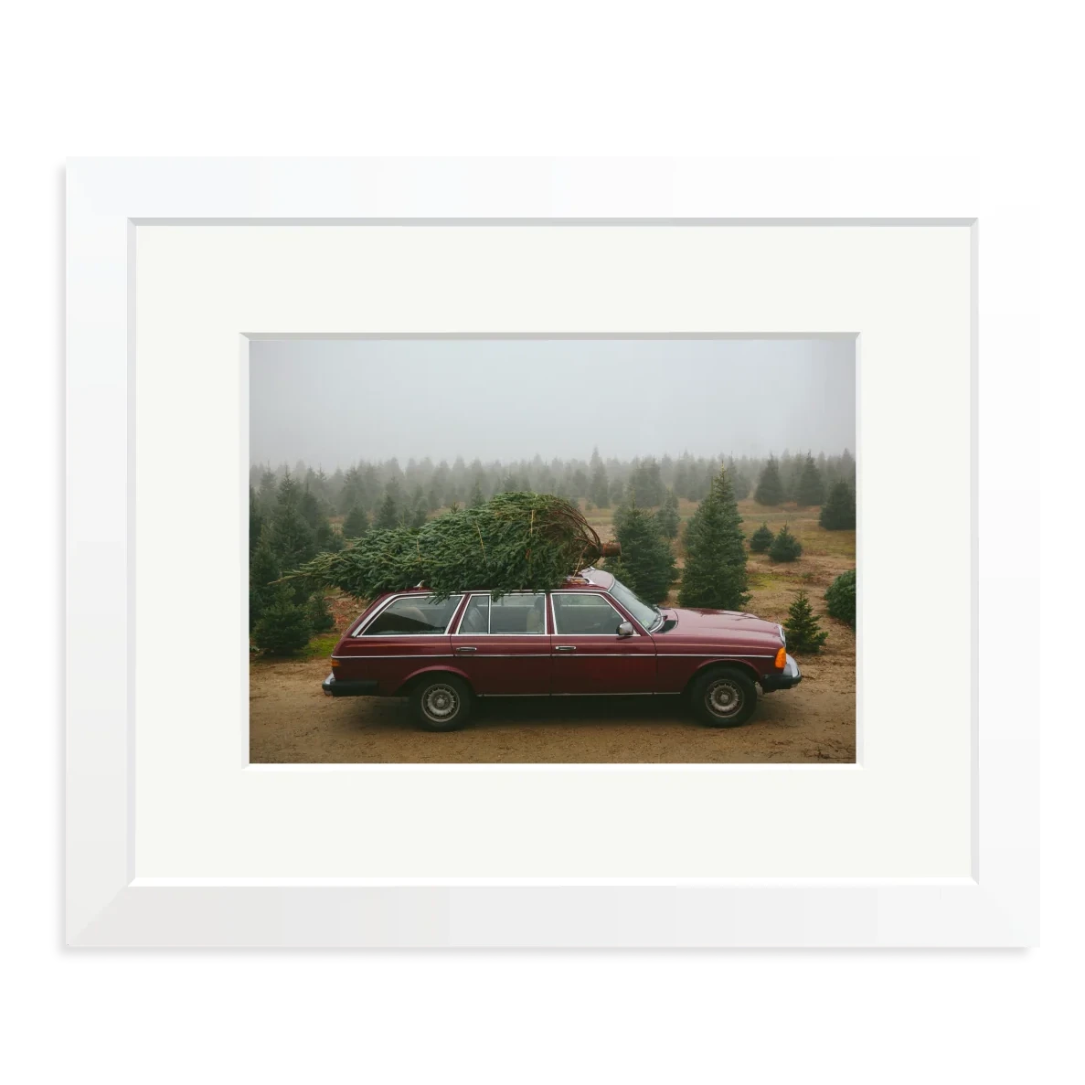 Christmas Wagon by Sean Burke in White Frame 14” x 11”