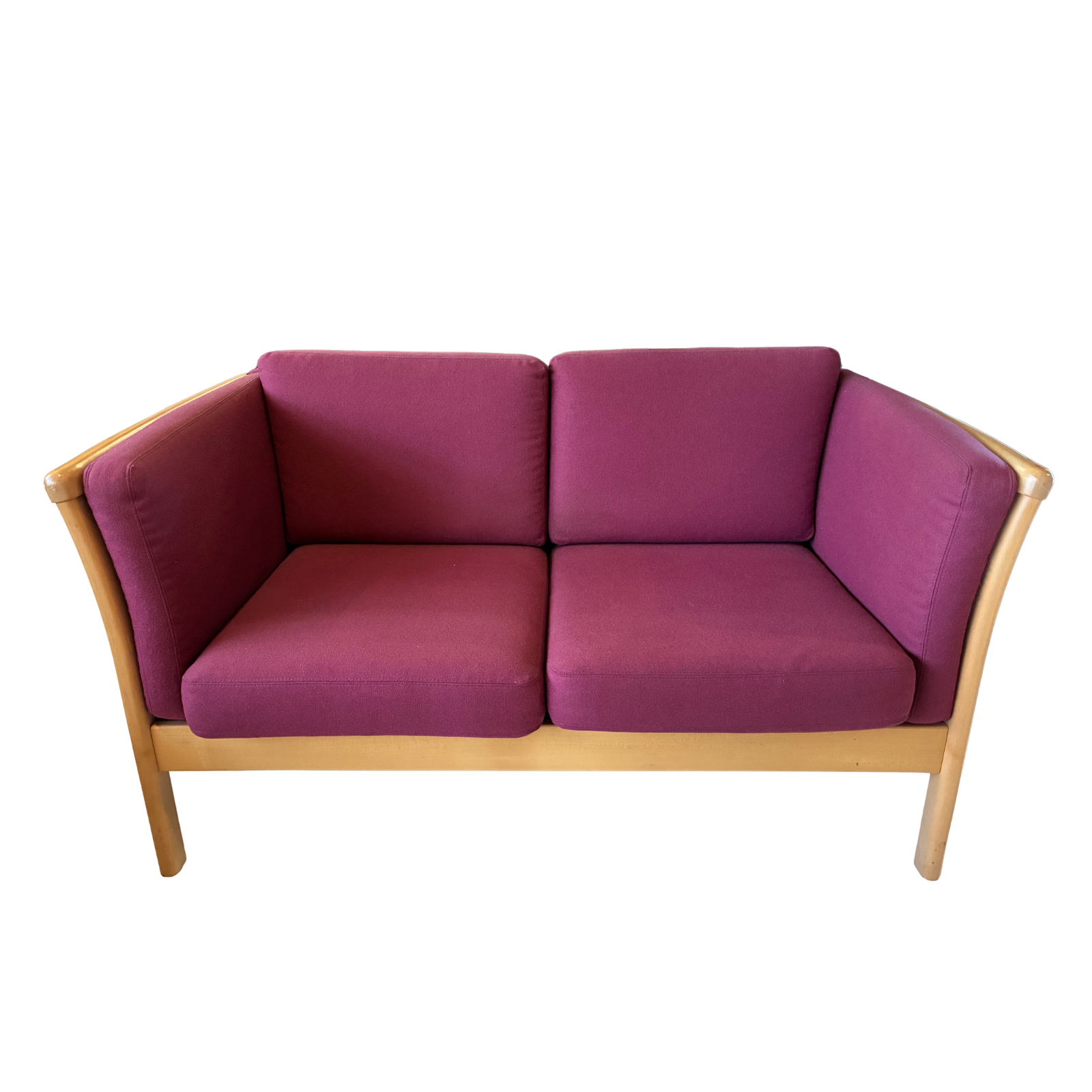 Vintage Danish Stouby Loveseat MCM Sofa - Scandinavian Beech Frame Settee