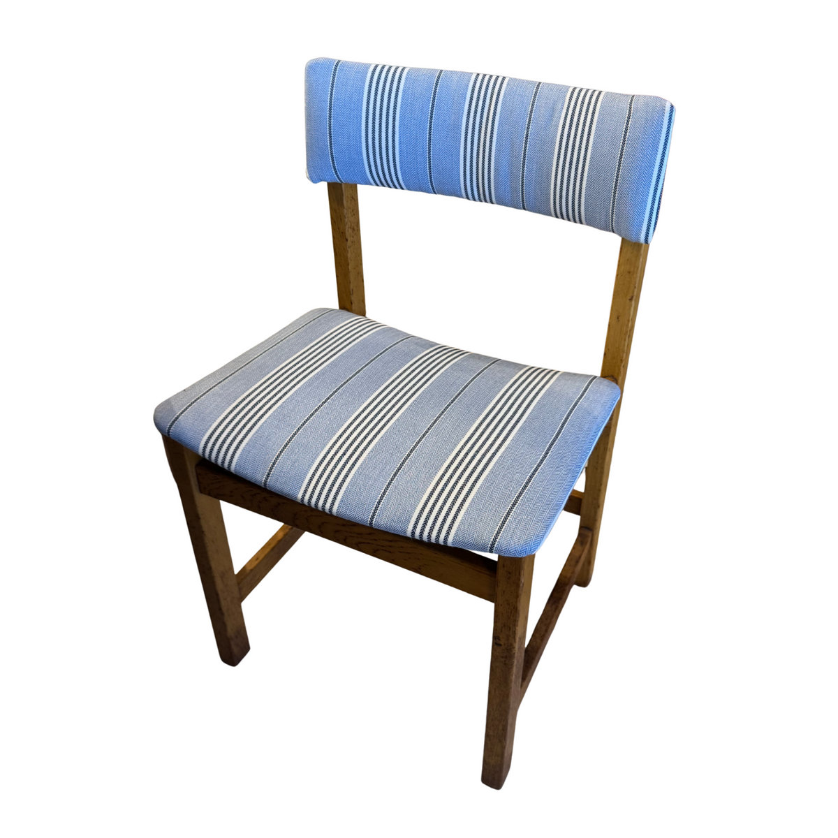 Vintage Reupholstered Stripe Dining Chairs