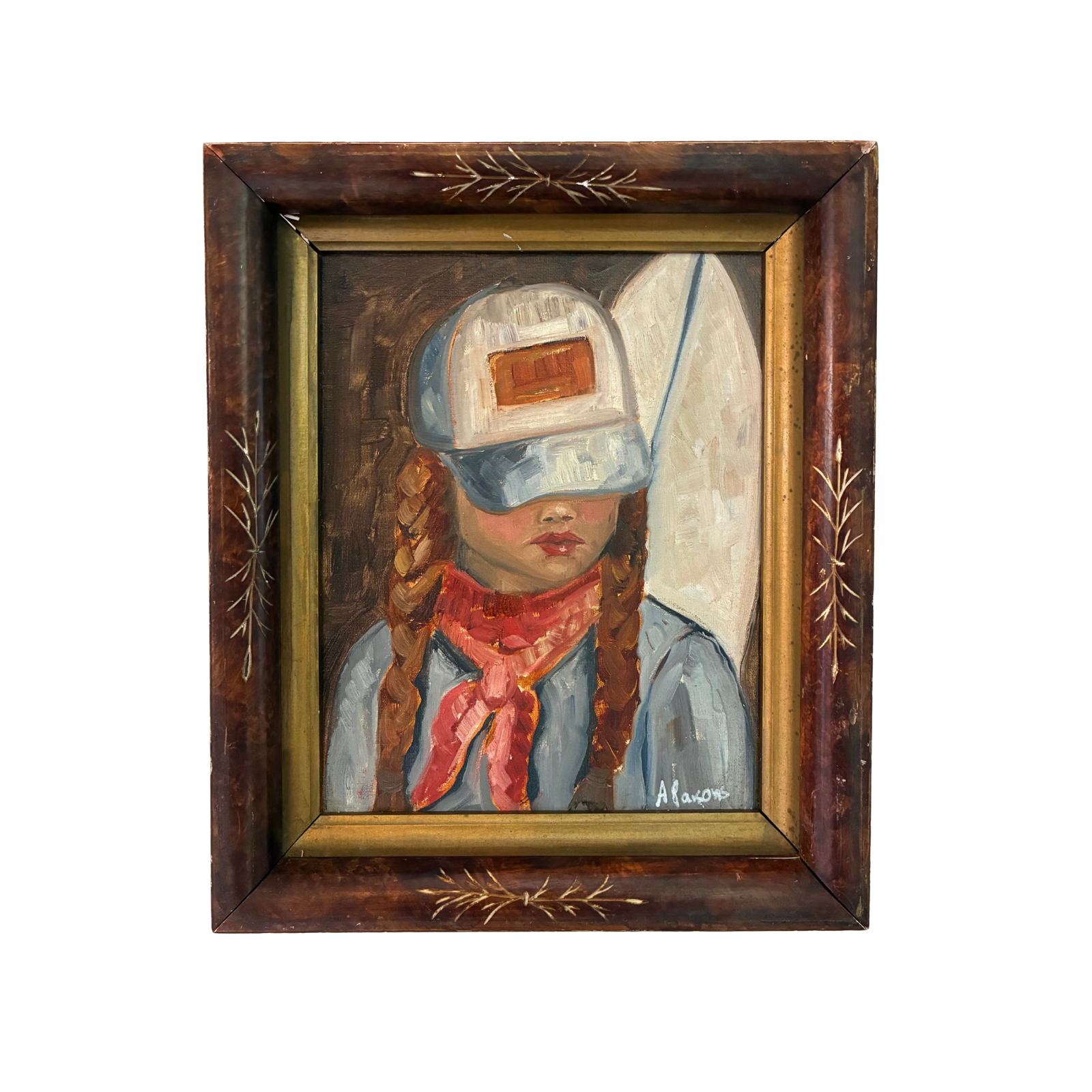 Alison Parsons, Surf Cowgirl in a Vintage Frame, 10.5” x 12.5”