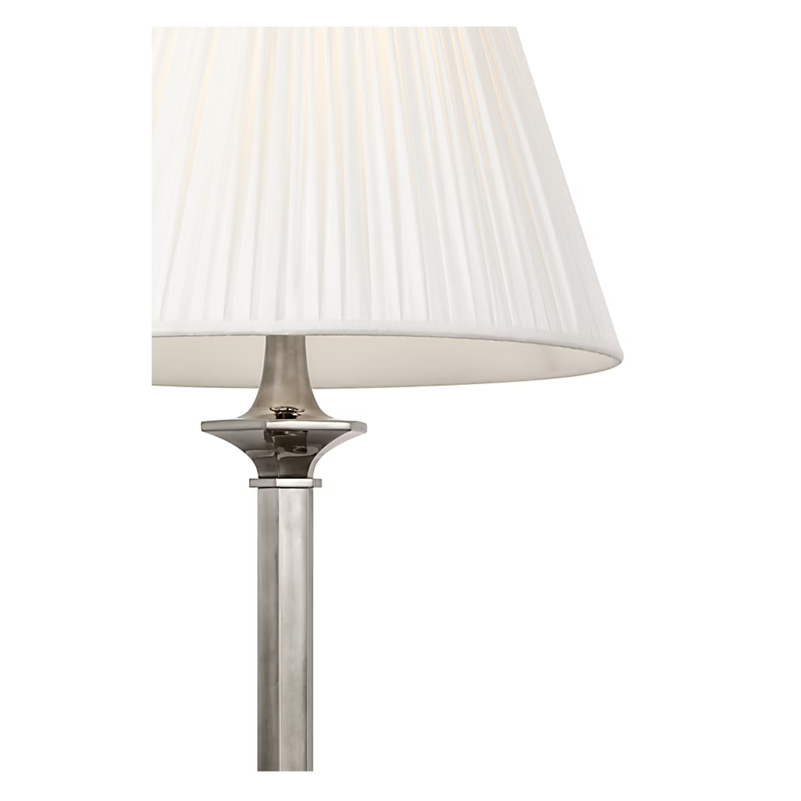 Ralph Lauren 27” Table Lamp in Butler Silver with Pleated Silk Shade