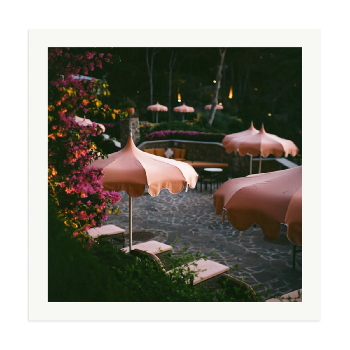 Pink Umbrellas by Stephen Ringer 32” x 32” (Print Only)