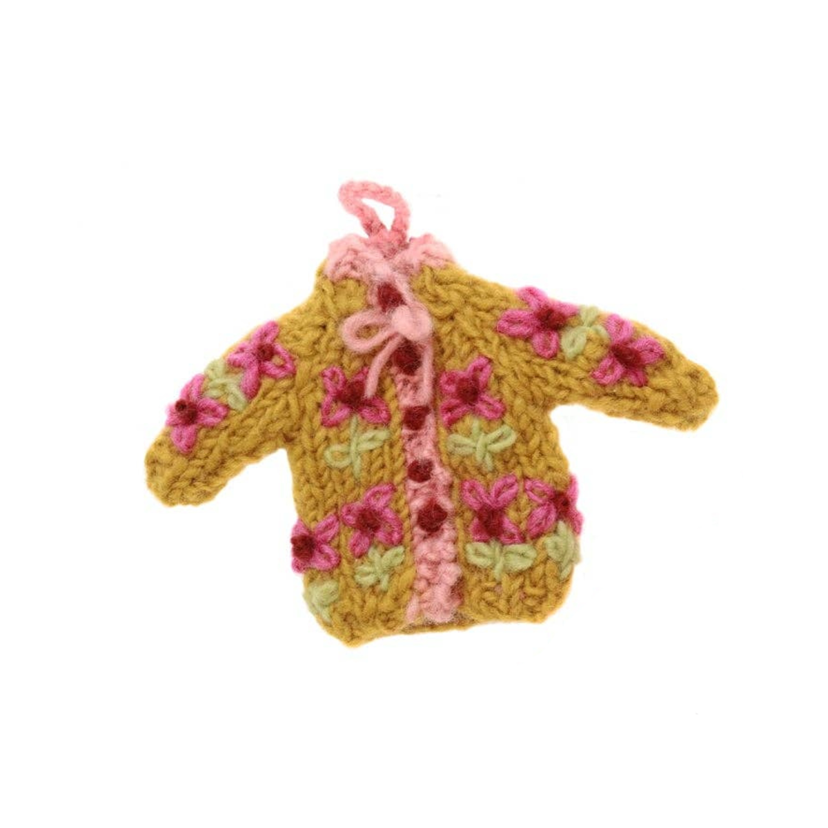 Floral Cardigan Ornament, Yellow