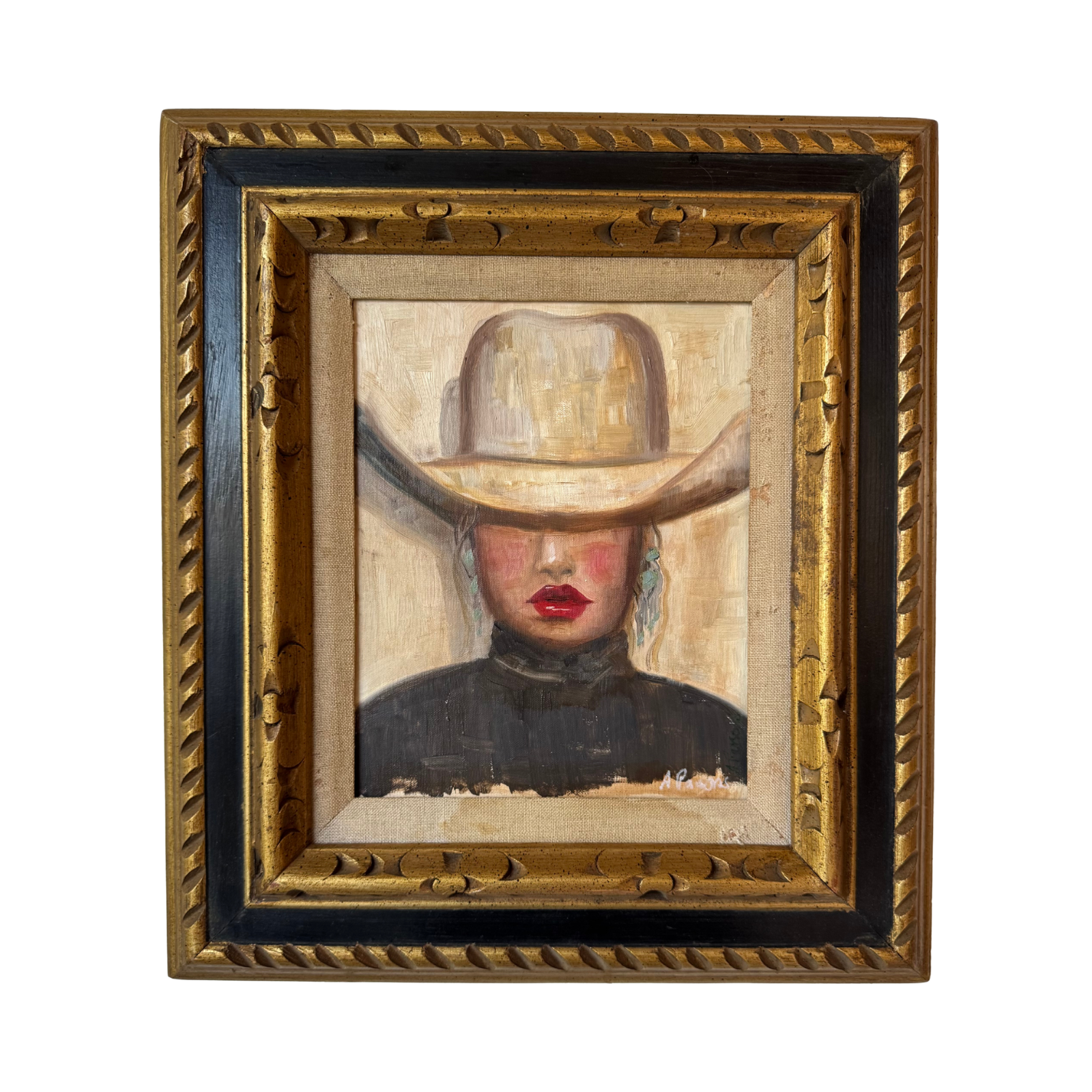 Alison Parsons, Cowgirl in a Vintage Frame, 15” x 17”