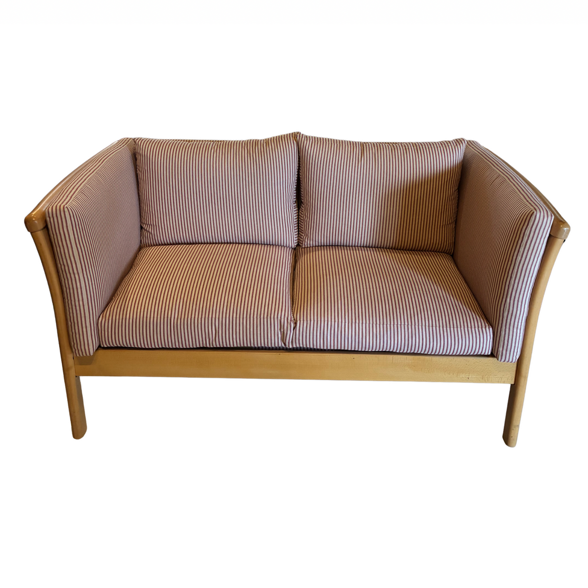 Vintage Danish Stouby Loveseat MCM Sofa - Scandinavian Beech Frame Settee