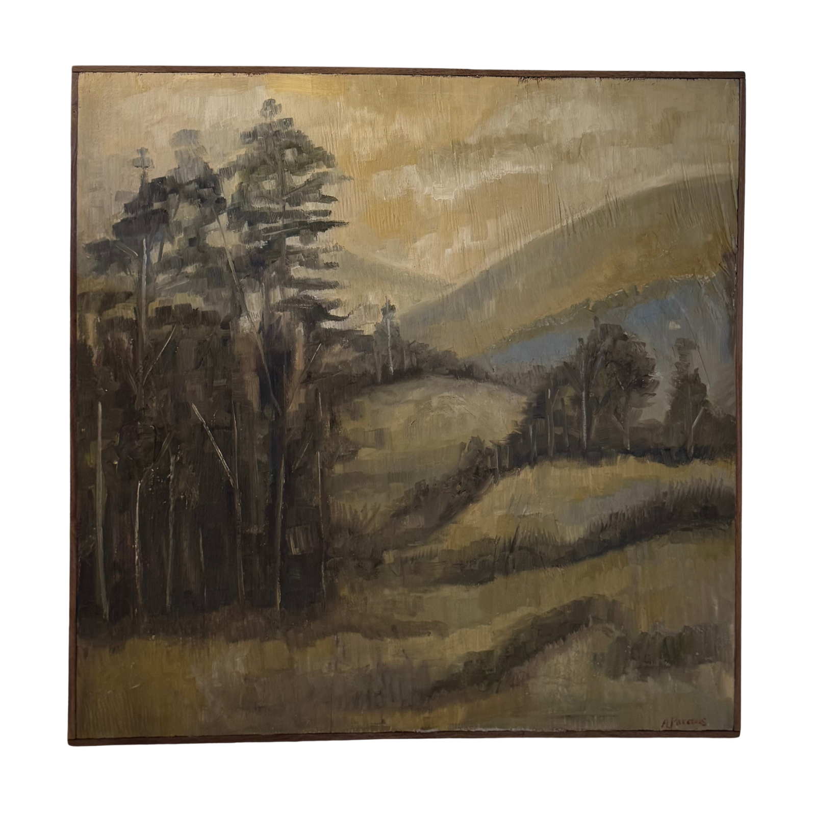 Alison Parsons, Landscape on Wood, 24” x 24”